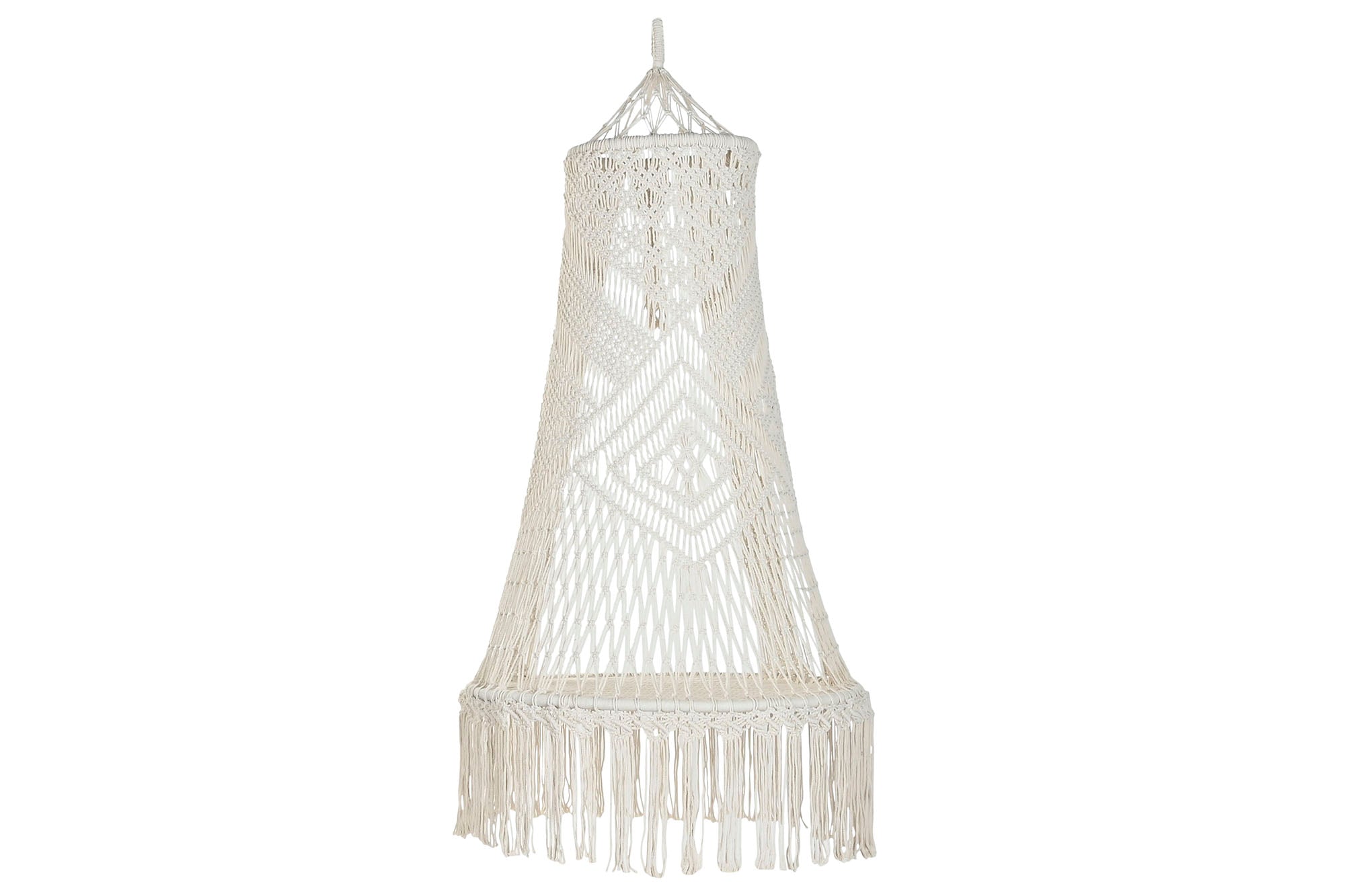 Cadeira suspensa de algodão 82x82x170 máx., 120 cm de macramê