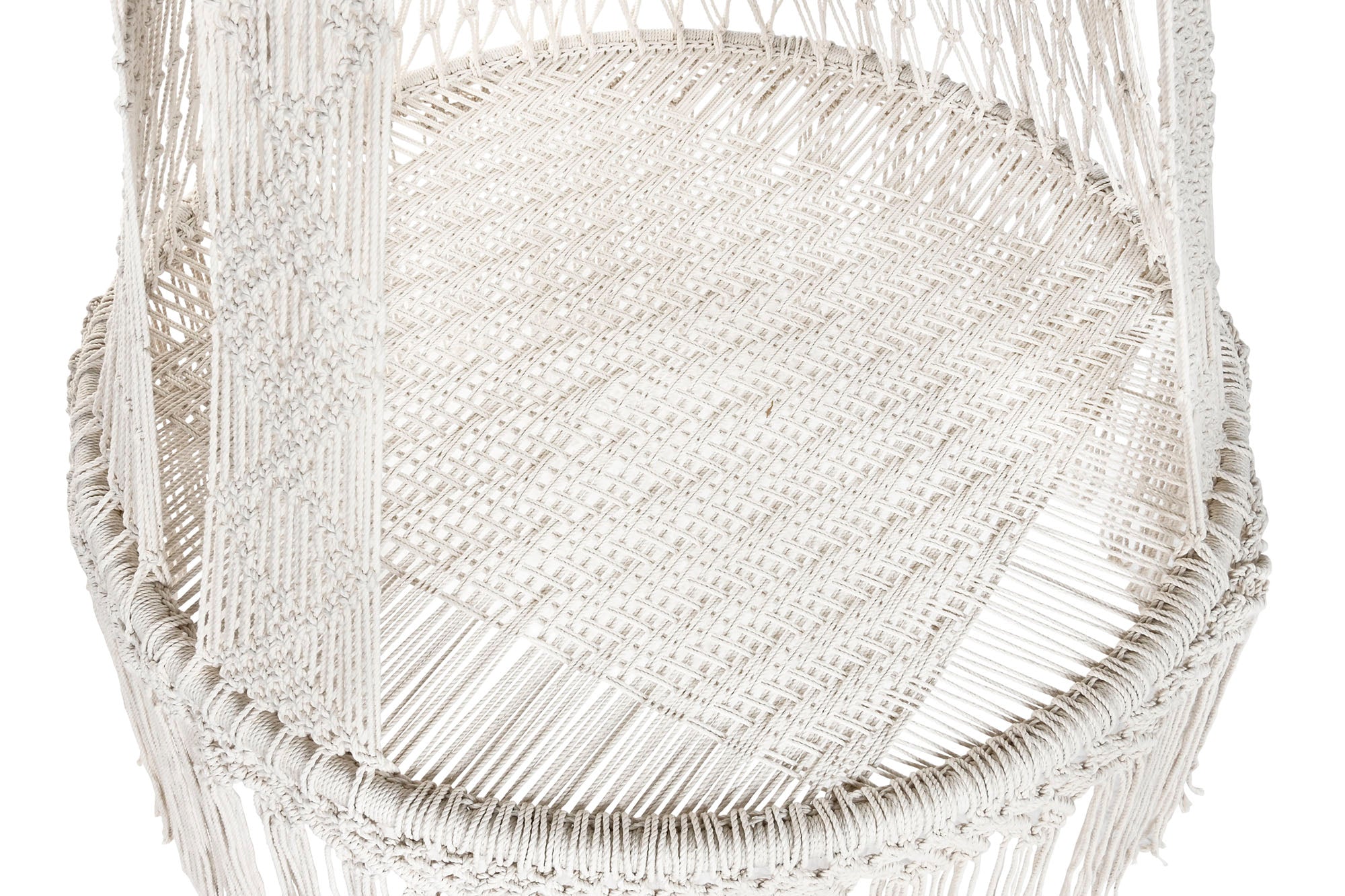 Cadeira suspensa de algodão 82x82x170 máx., 120 cm de macramê
