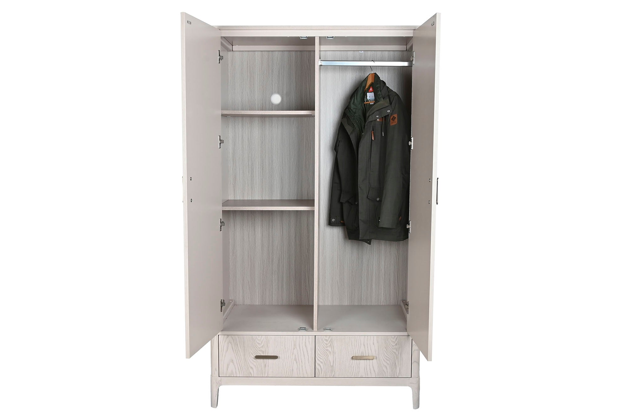 Armario Metal Mdf 110X60X195 Ropero Gris Claro