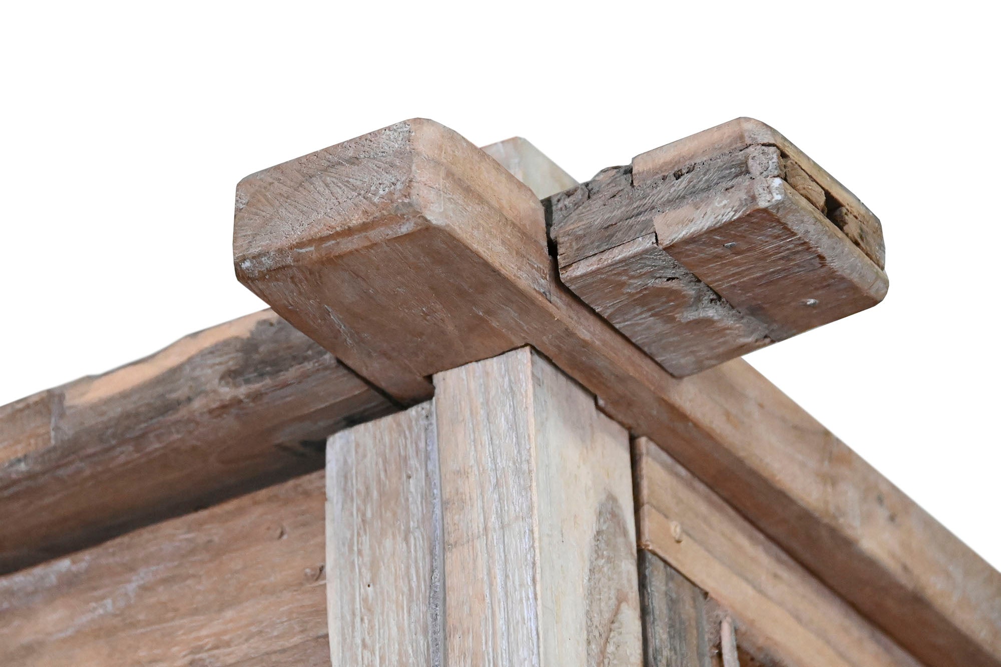 Cama Con Dosel Teca 225X160X206 Tallada Decape