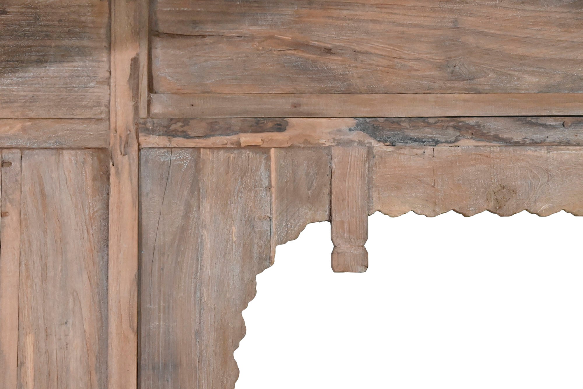 Cama Con Dosel Teca 225X160X206 Tallada Decape