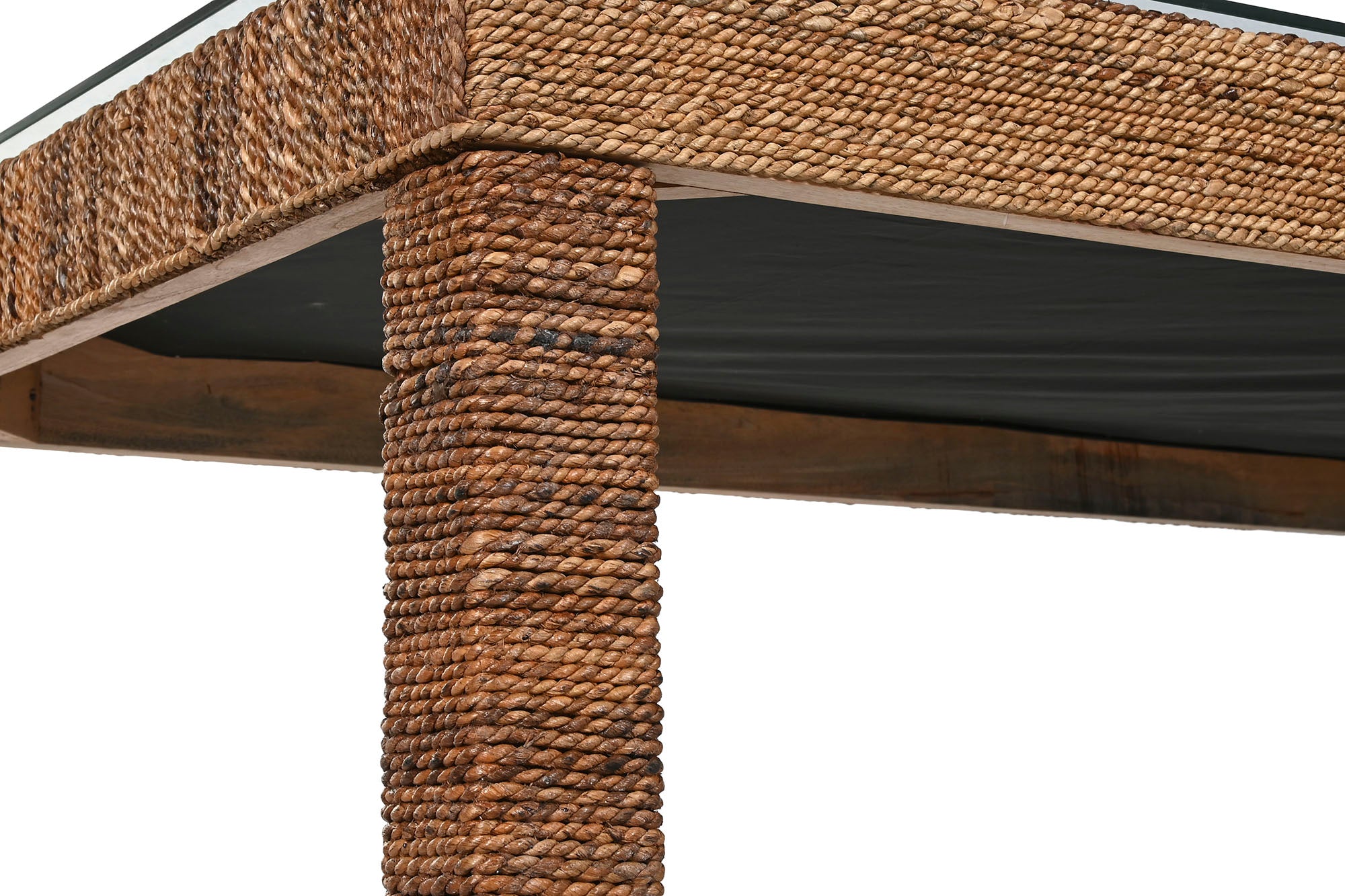 Mesa Comedor Fibra Teca 180X90X77 Cristal Templado