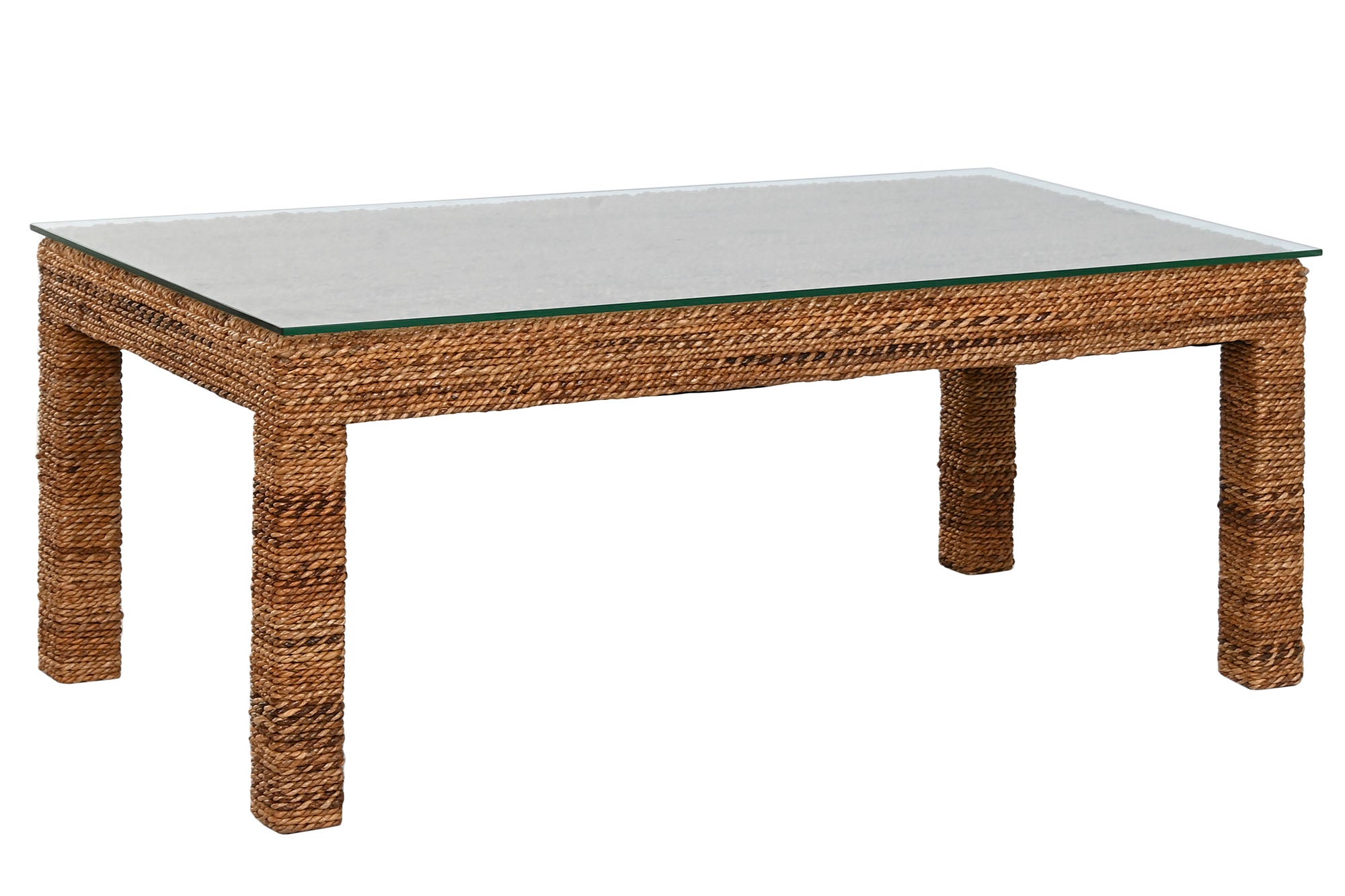 Mesa Centro Fibra Teca 120X60X45 Cristal Templado