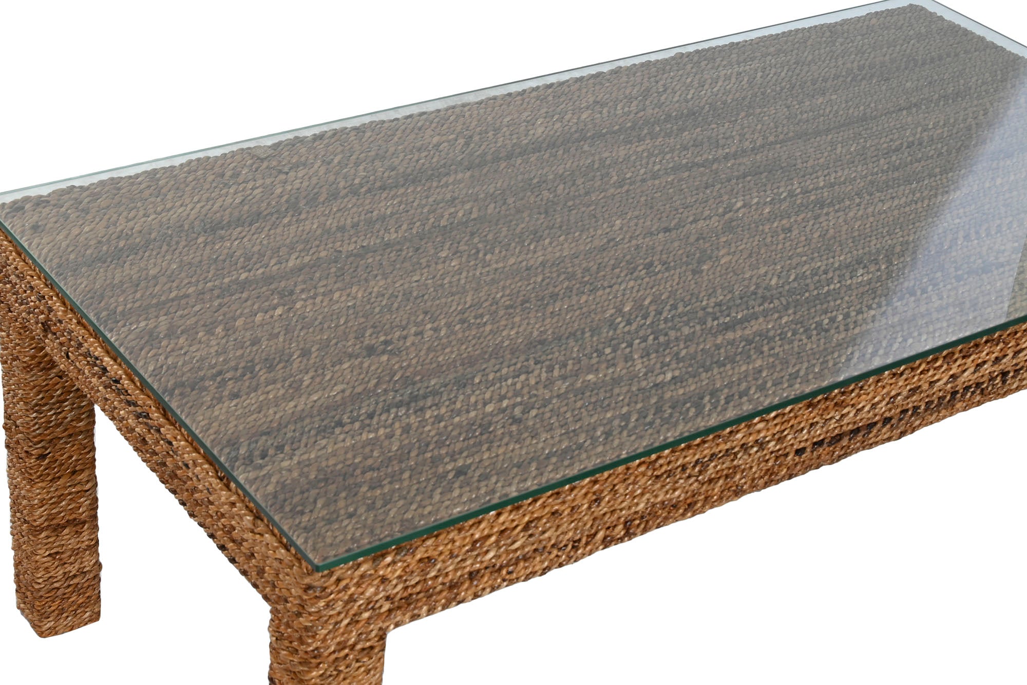 Mesa Centro Fibra Teca 120X60X45 Cristal Templado