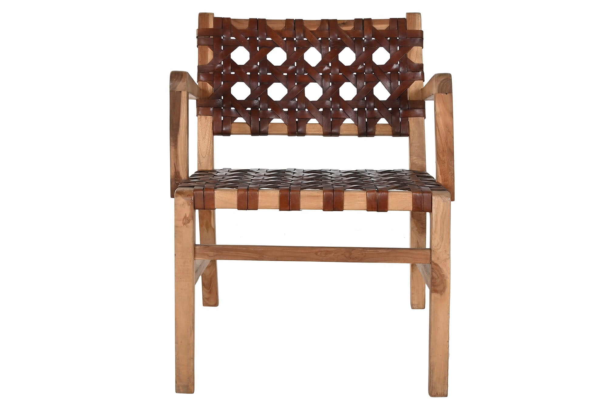 Sillon Teca Piel 56X58X74 Trenzado A Mano Marron