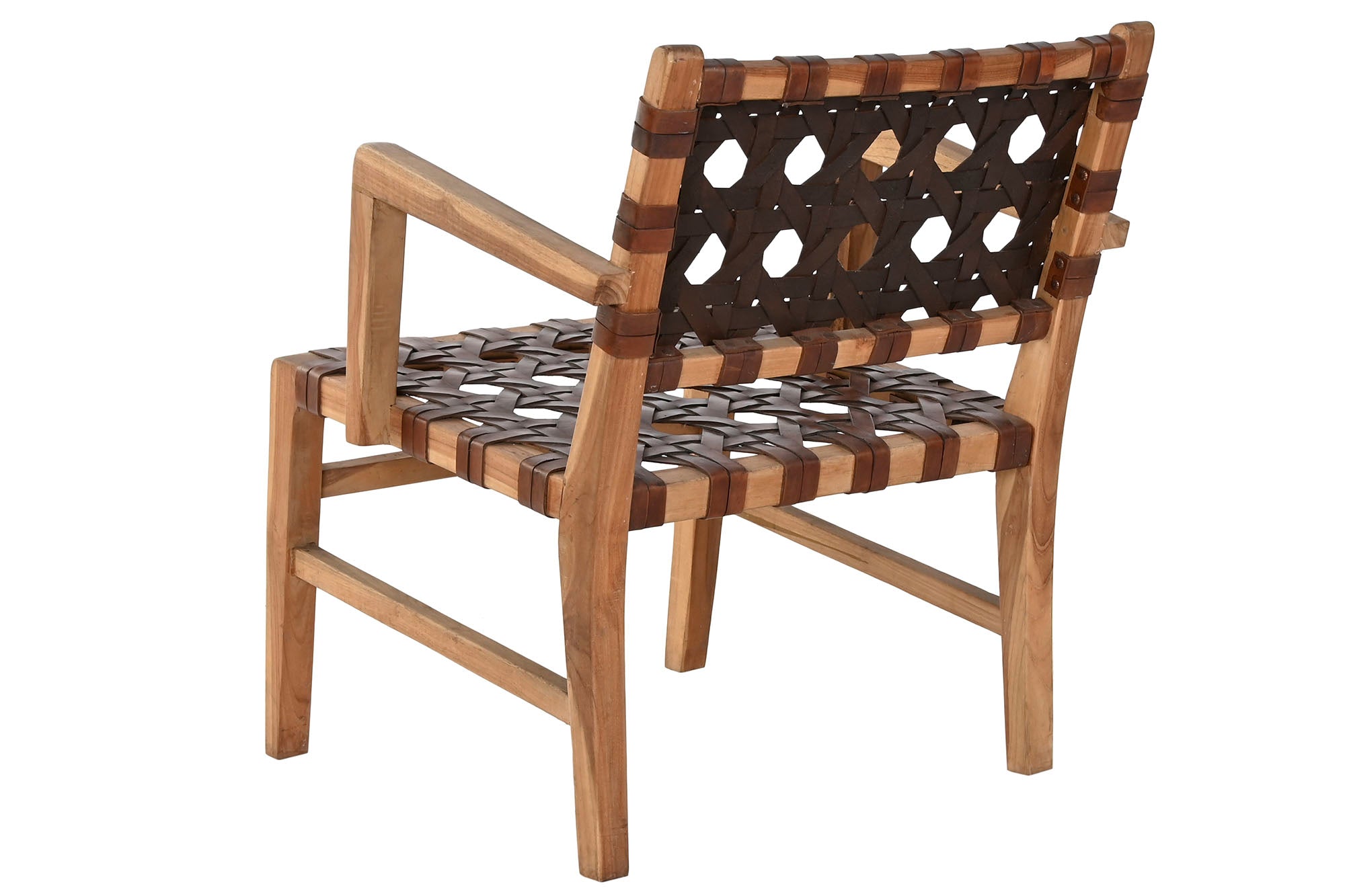Sillon Teca Piel 56X58X74 Trenzado A Mano Marron
