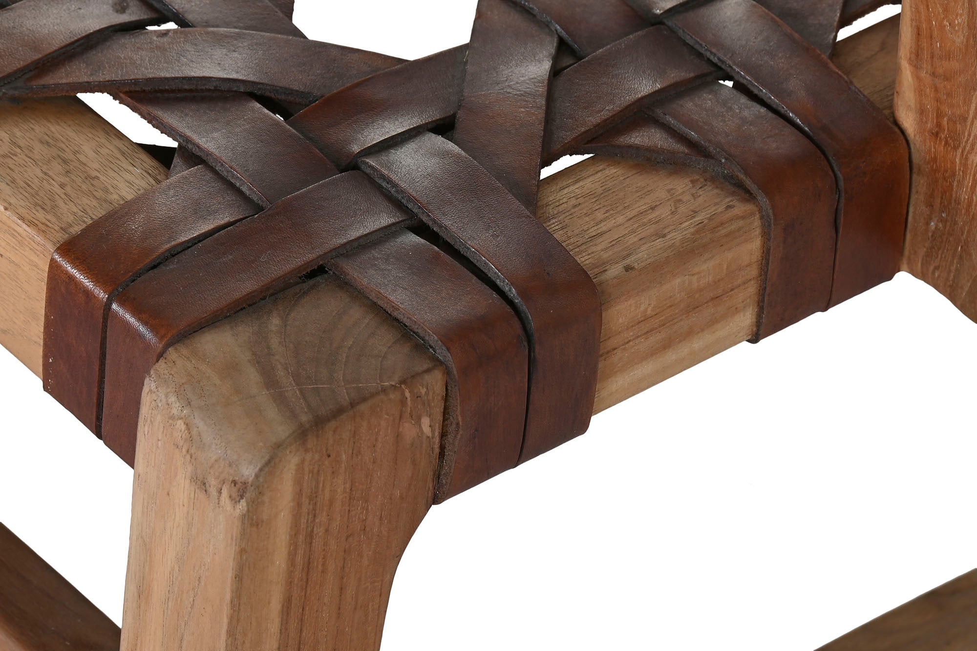 Sillon Teca Piel 56X58X74 Trenzado A Mano Marron