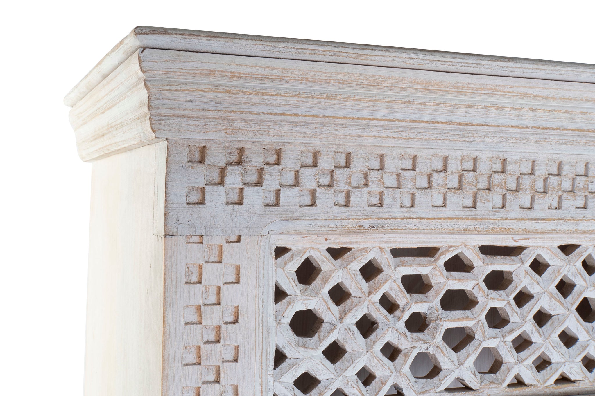 Estanteria Mango Mdf 180X40X200 Tallado Blanco