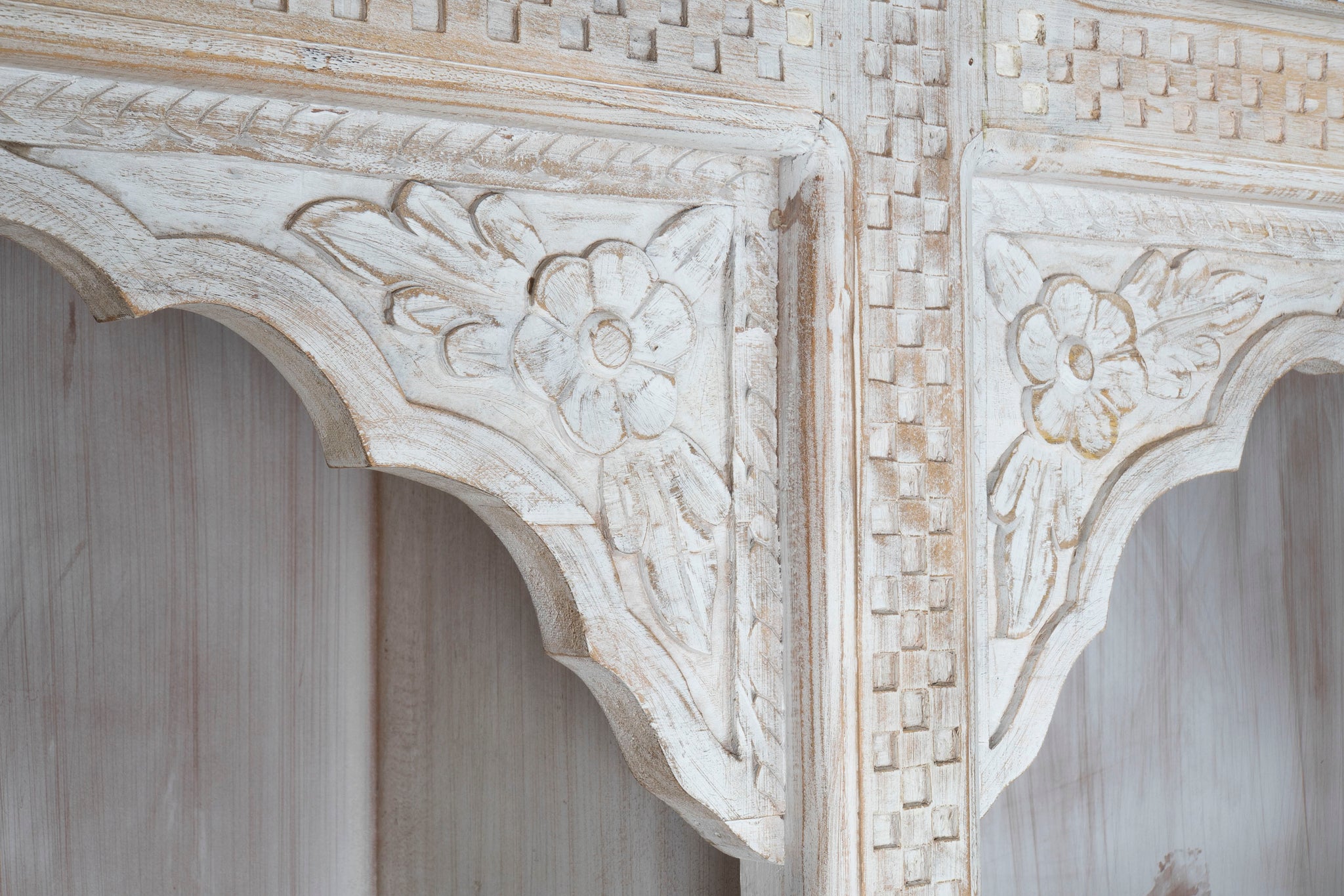 Estanteria Mango Mdf 180X40X200 Tallado Blanco