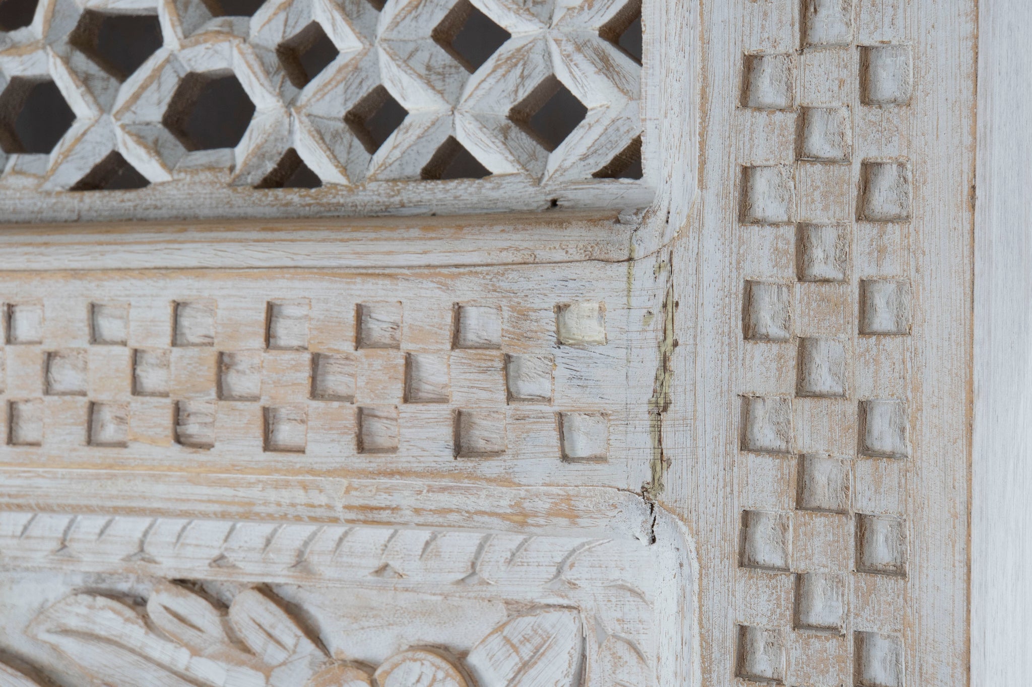 Estanteria Mango Mdf 180X40X200 Tallado Blanco