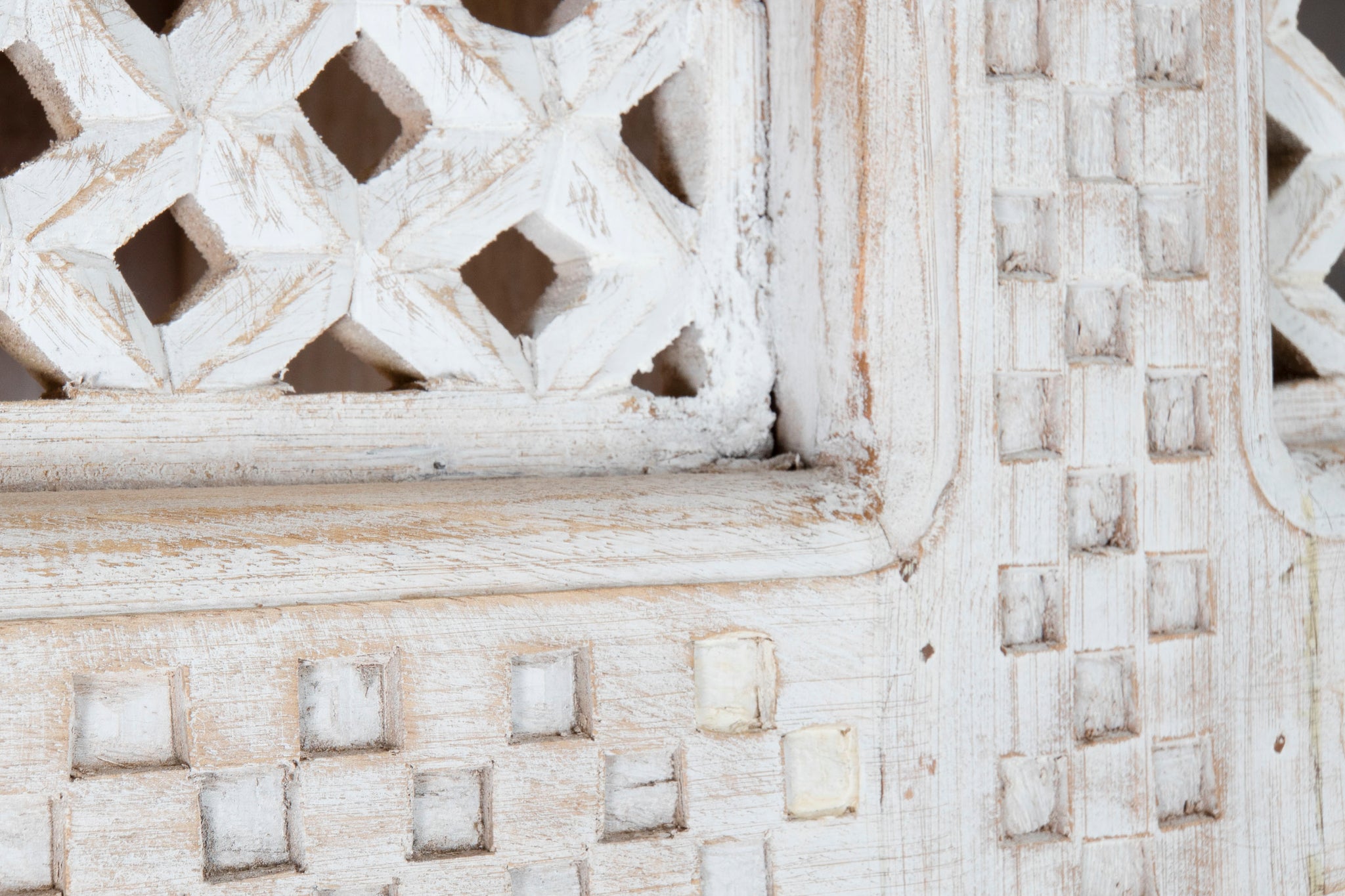 Estanteria Mango Mdf 180X40X200 Tallado Blanco