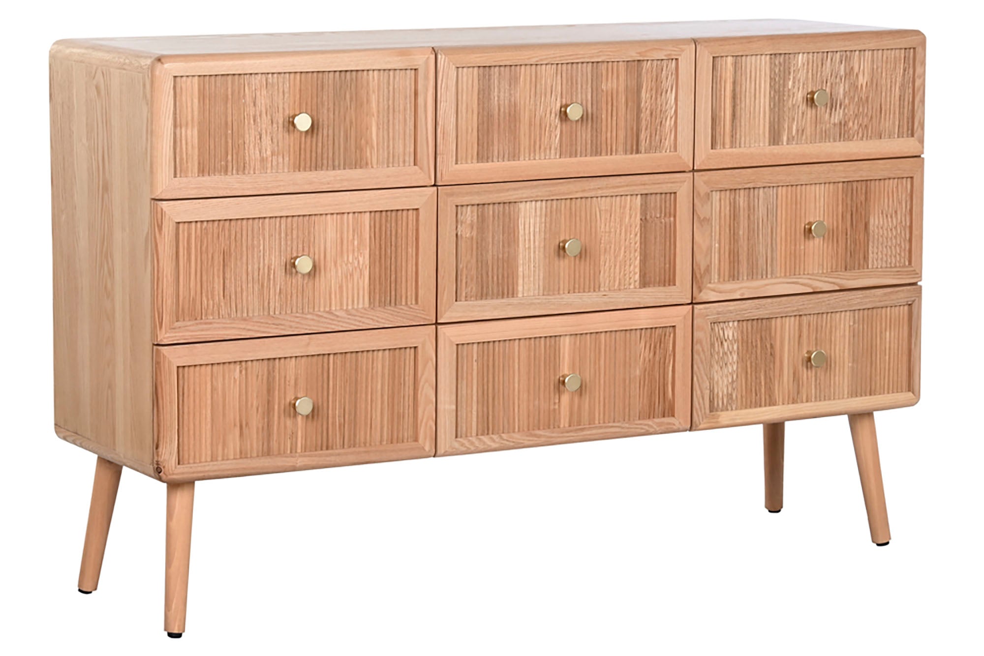 Mdf Pine Chest of Drawers 120X34X75 Natural