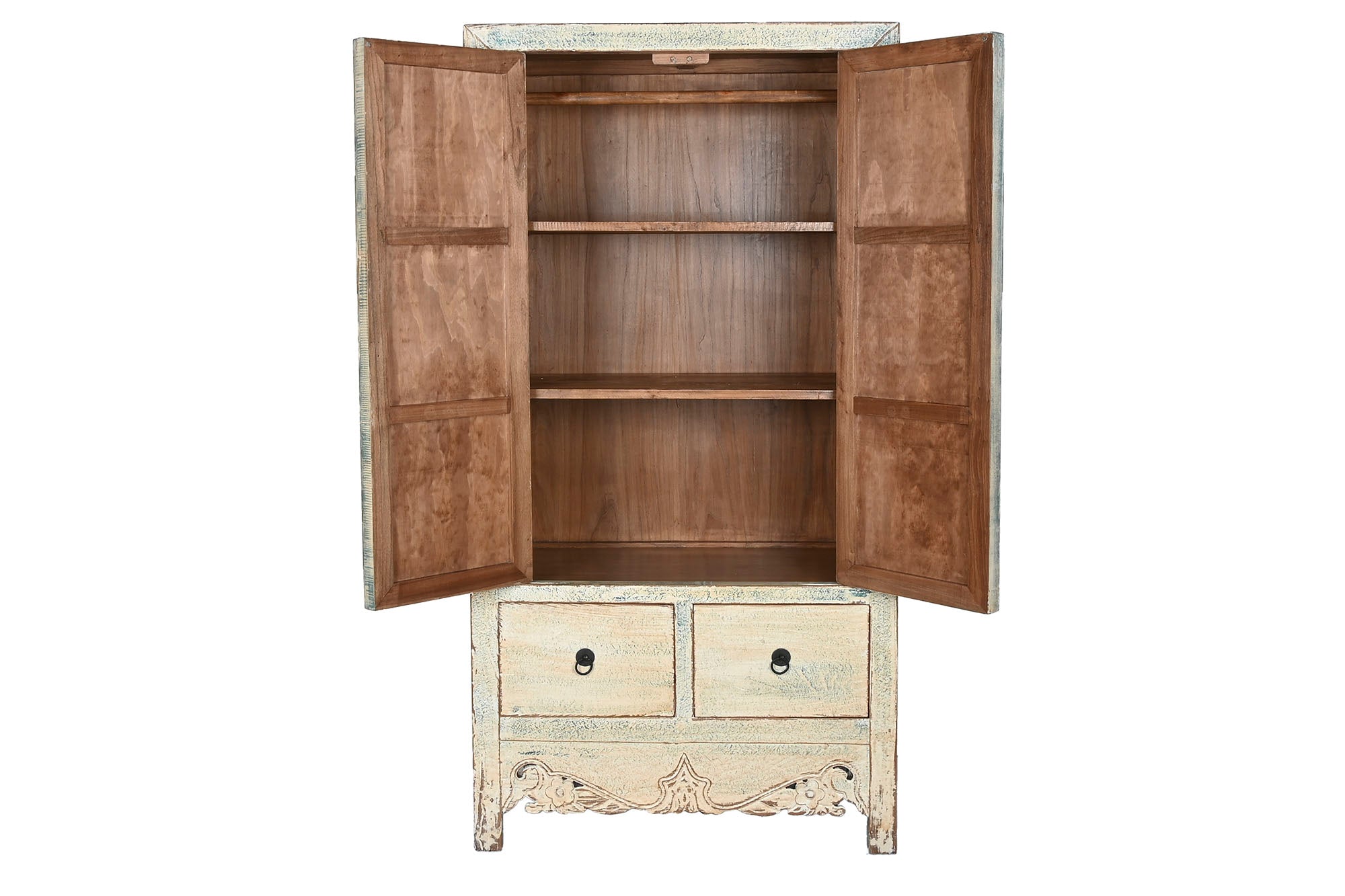 Armario Abeto Metal 88X52X180 Tallado Natural