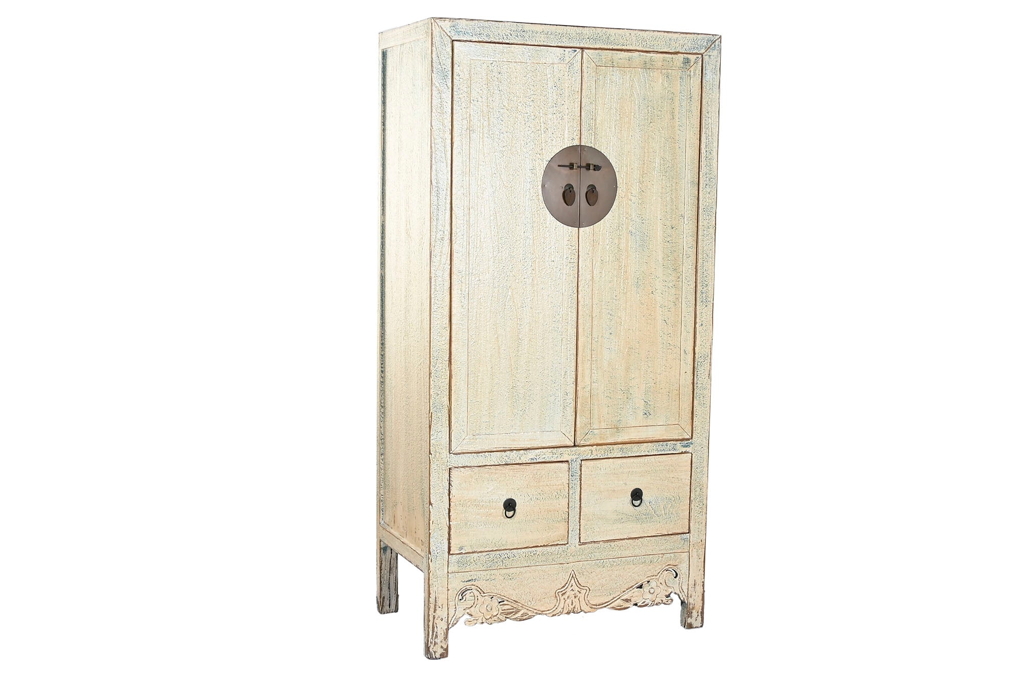 Armario Abeto Metal 88X52X180 Tallado Natural