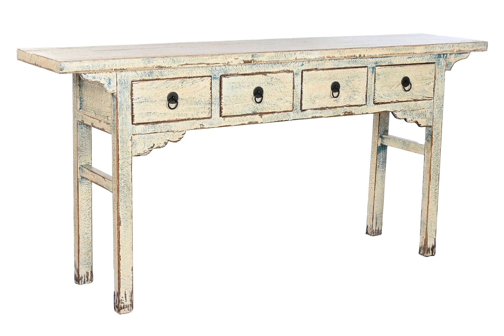 Consola Olmo Macizo 178X38X85 4 Caj Lacado Bicolor