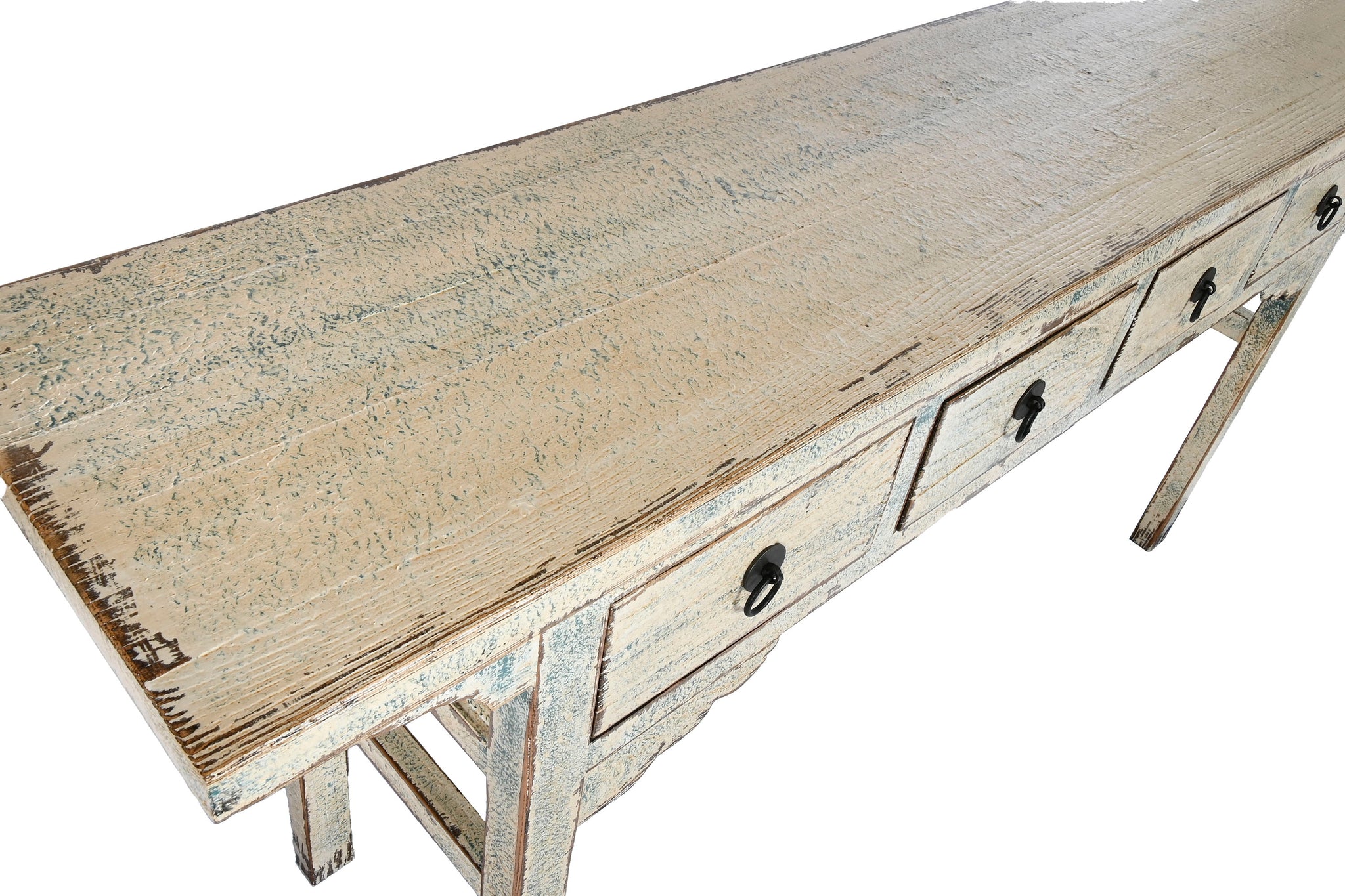 Consola Olmo Macizo 178X38X85 4 Caj Lacado Bicolor