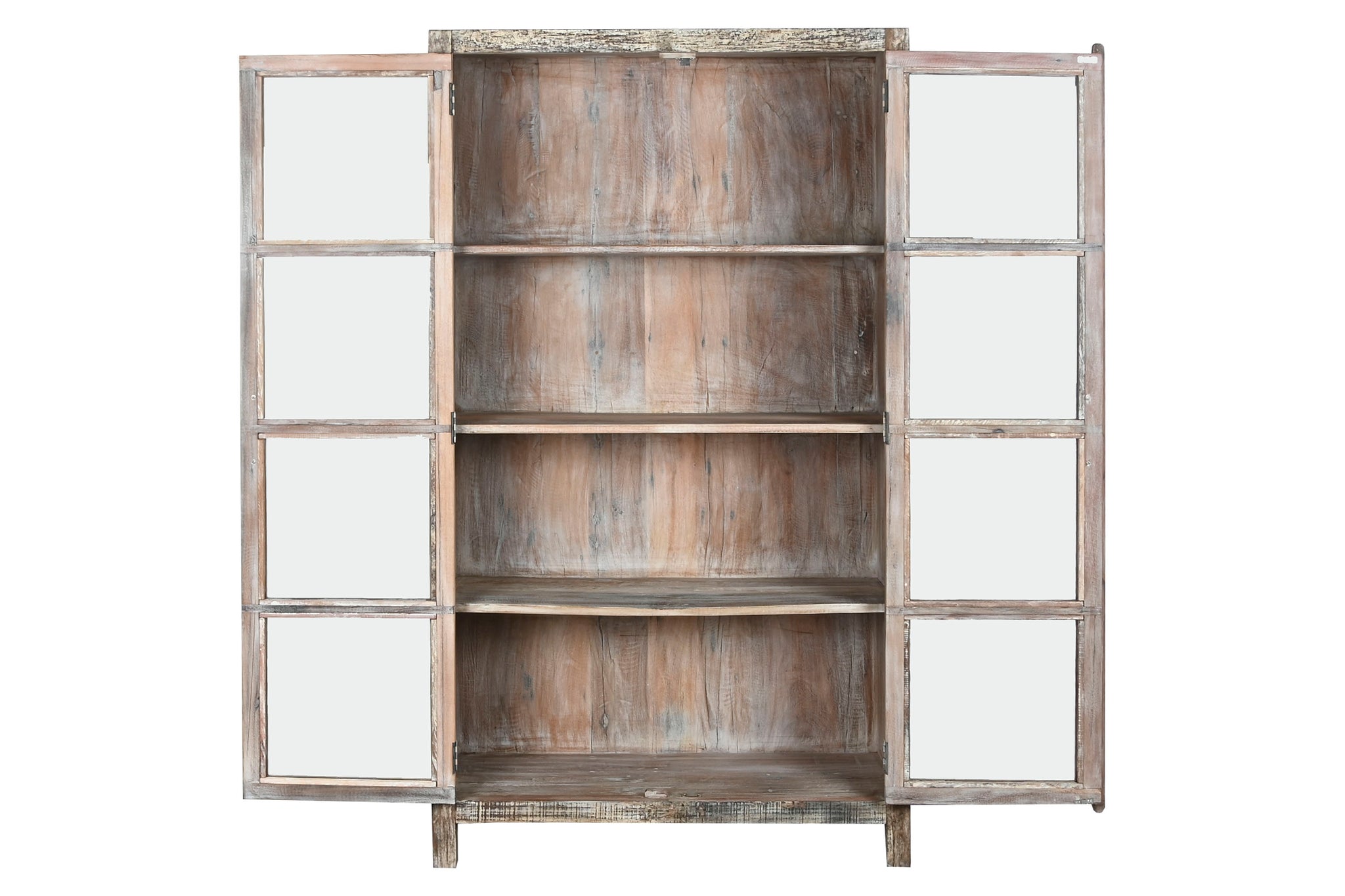 Vitrina Madera Reciclada 100X40X180 Decape Blanco
