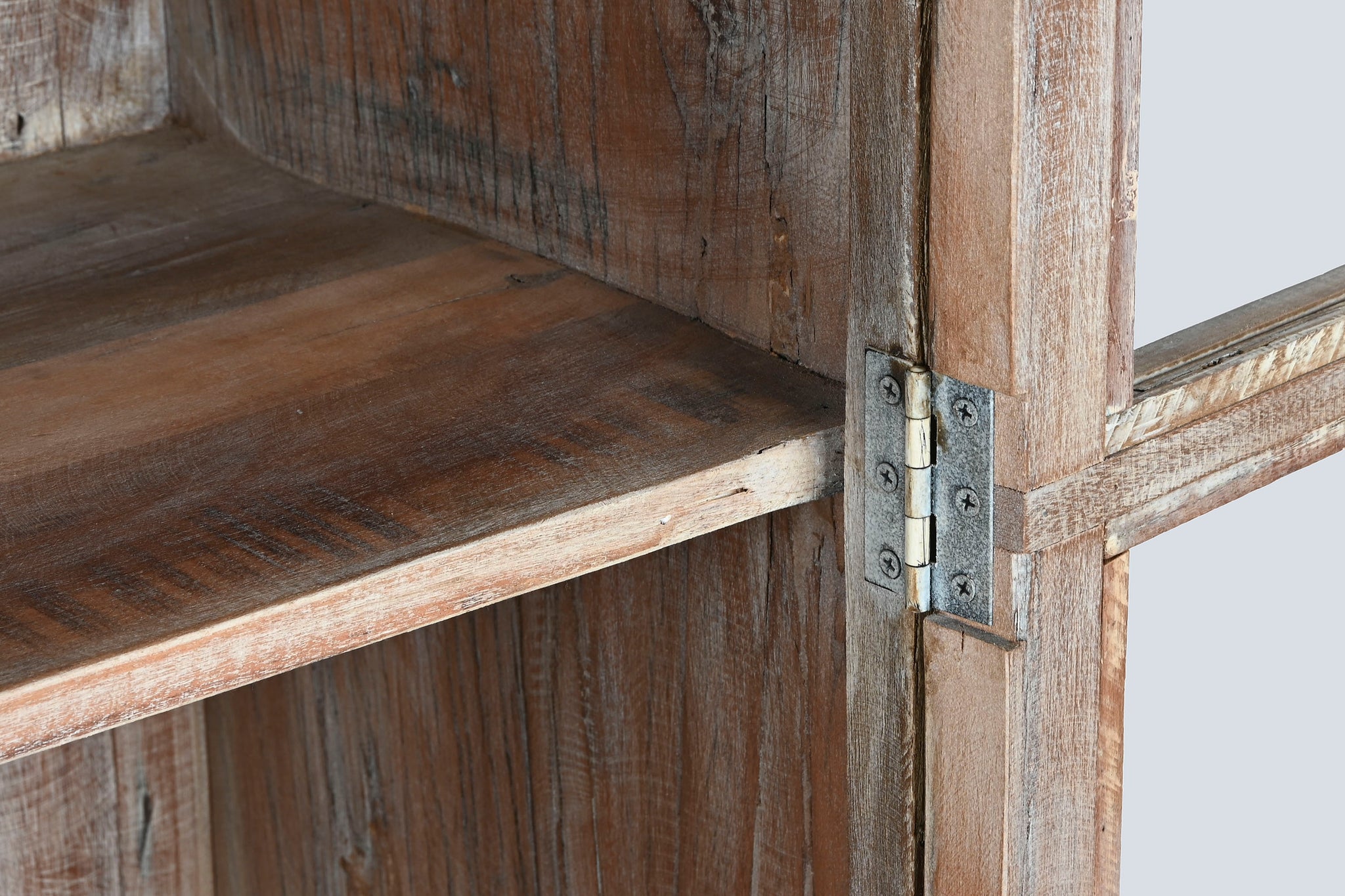 Vitrina Madera Reciclada 100X40X180 Decape Blanco