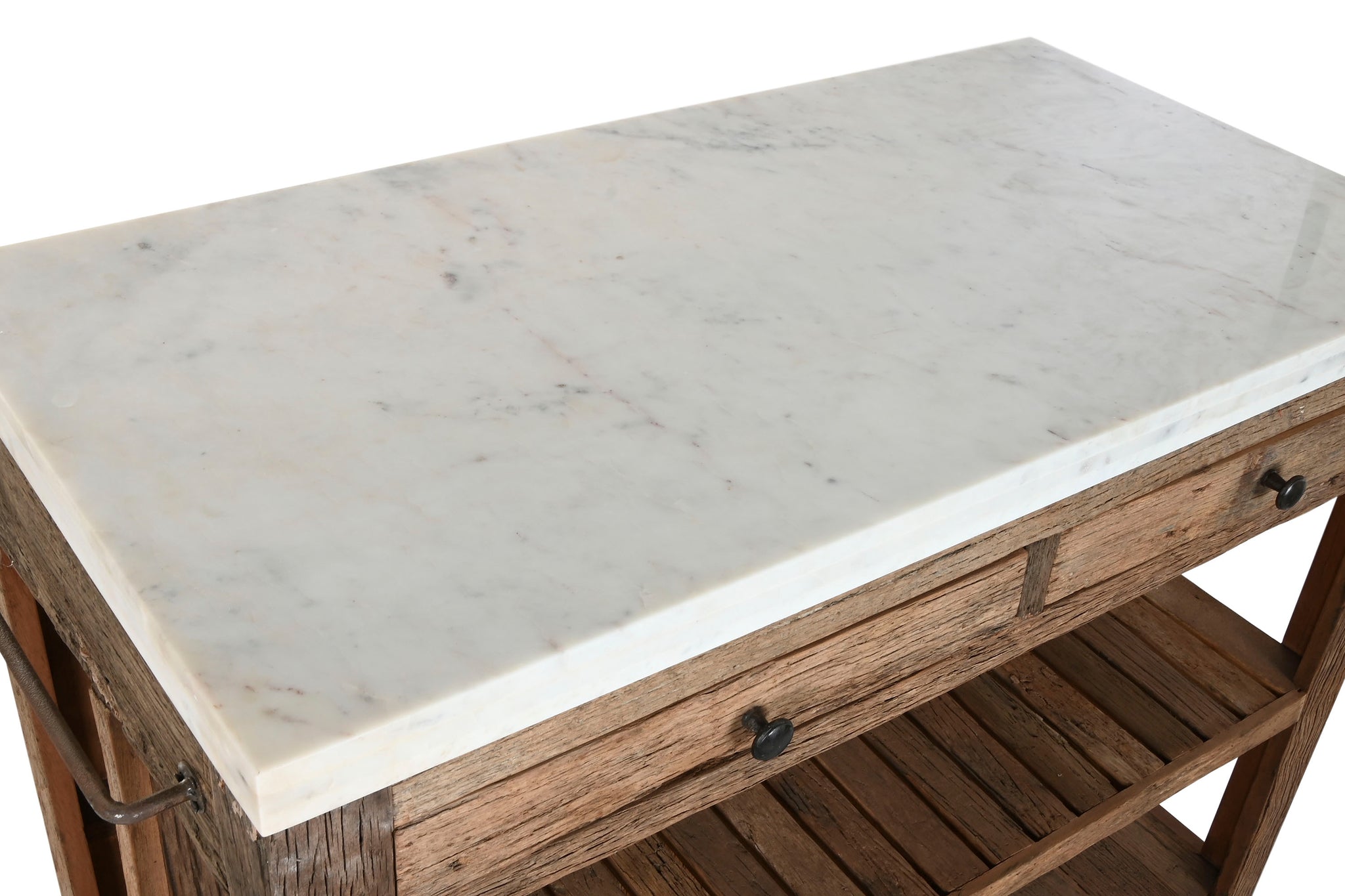 Isla Cocina Madera Reciclada 120X60X97 2 Cajones