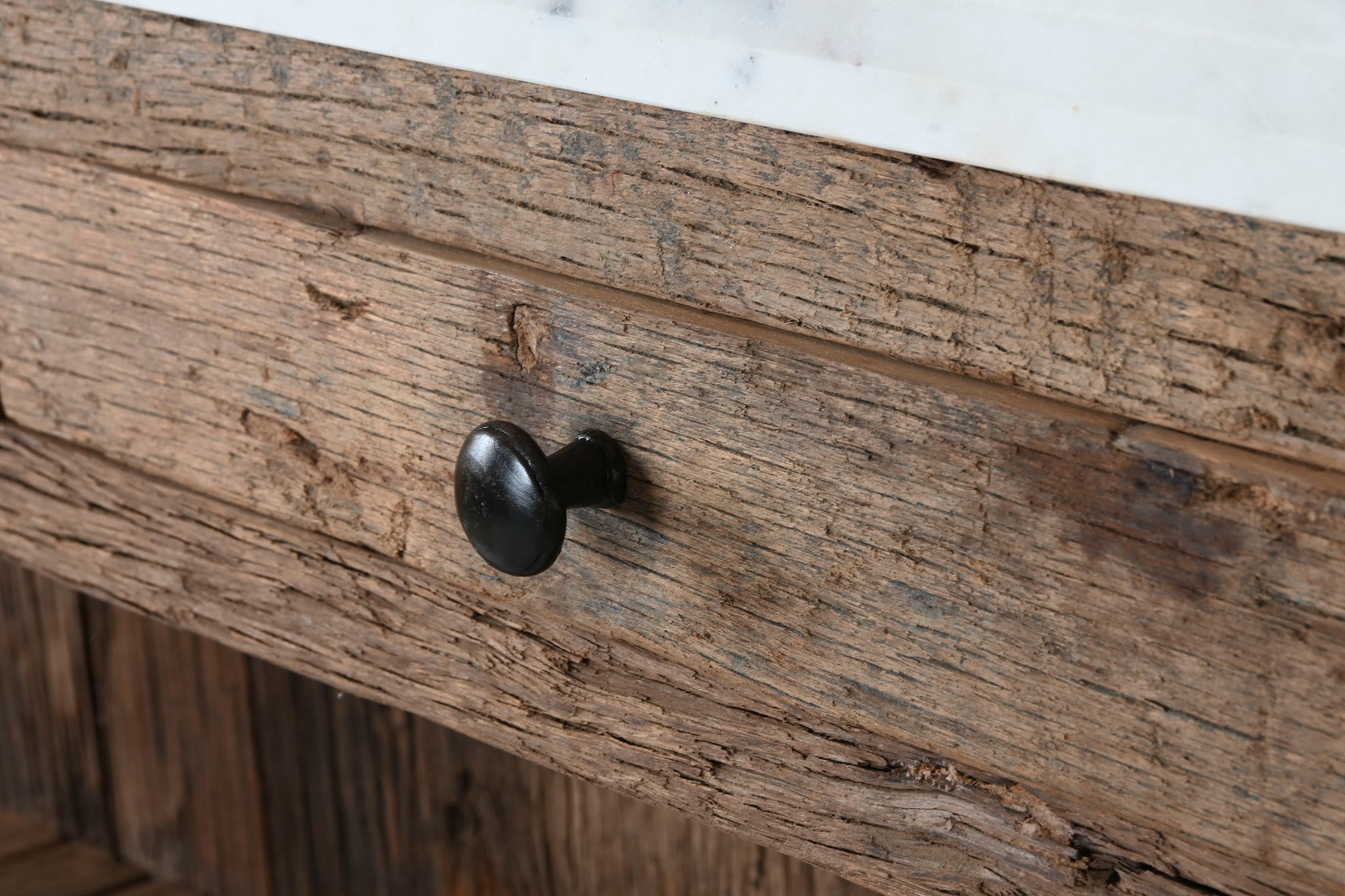Isla Cocina Madera Reciclada 120X60X97 2 Cajones
