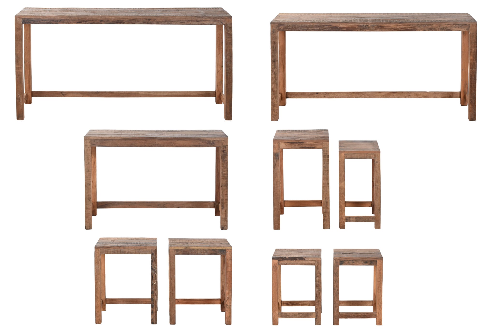 Consola Mas Mesa Set 9 Madera 160X40X82 Mesitas