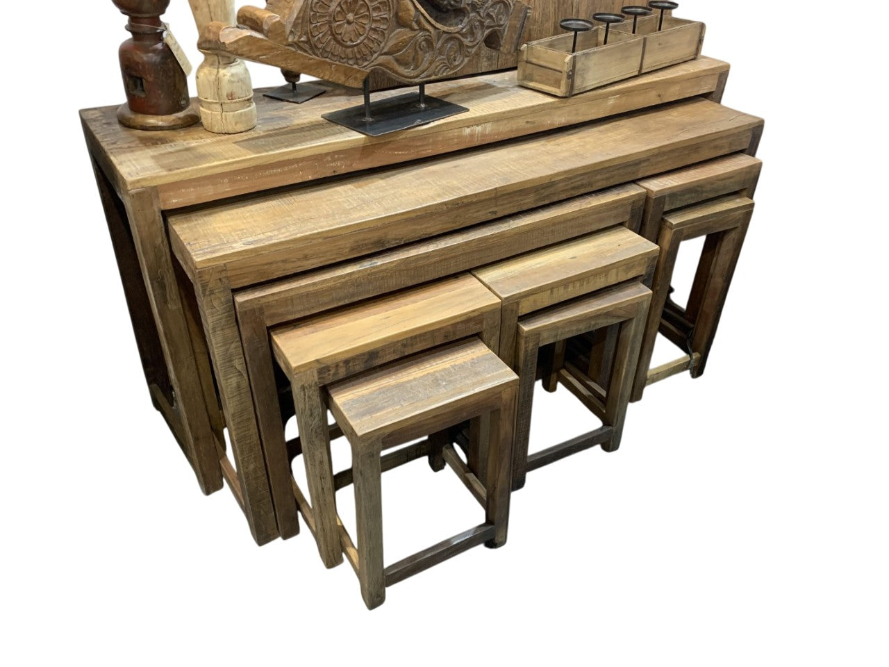 Consola Mas Mesa Set 9 Madera 160X40X82 Mesitas