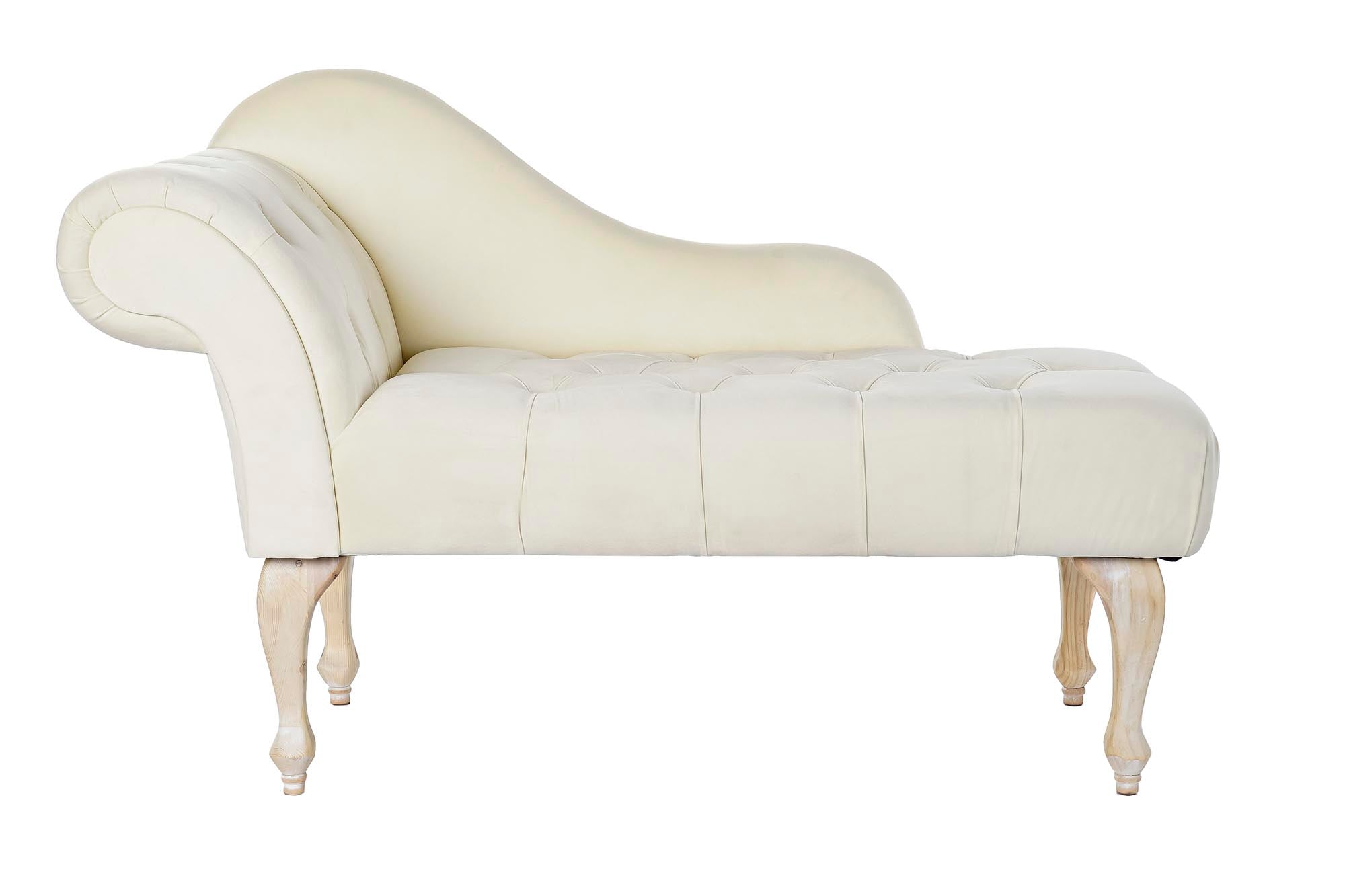 Chaiselongue Poliester Rubberwood 119X55X77 Crema