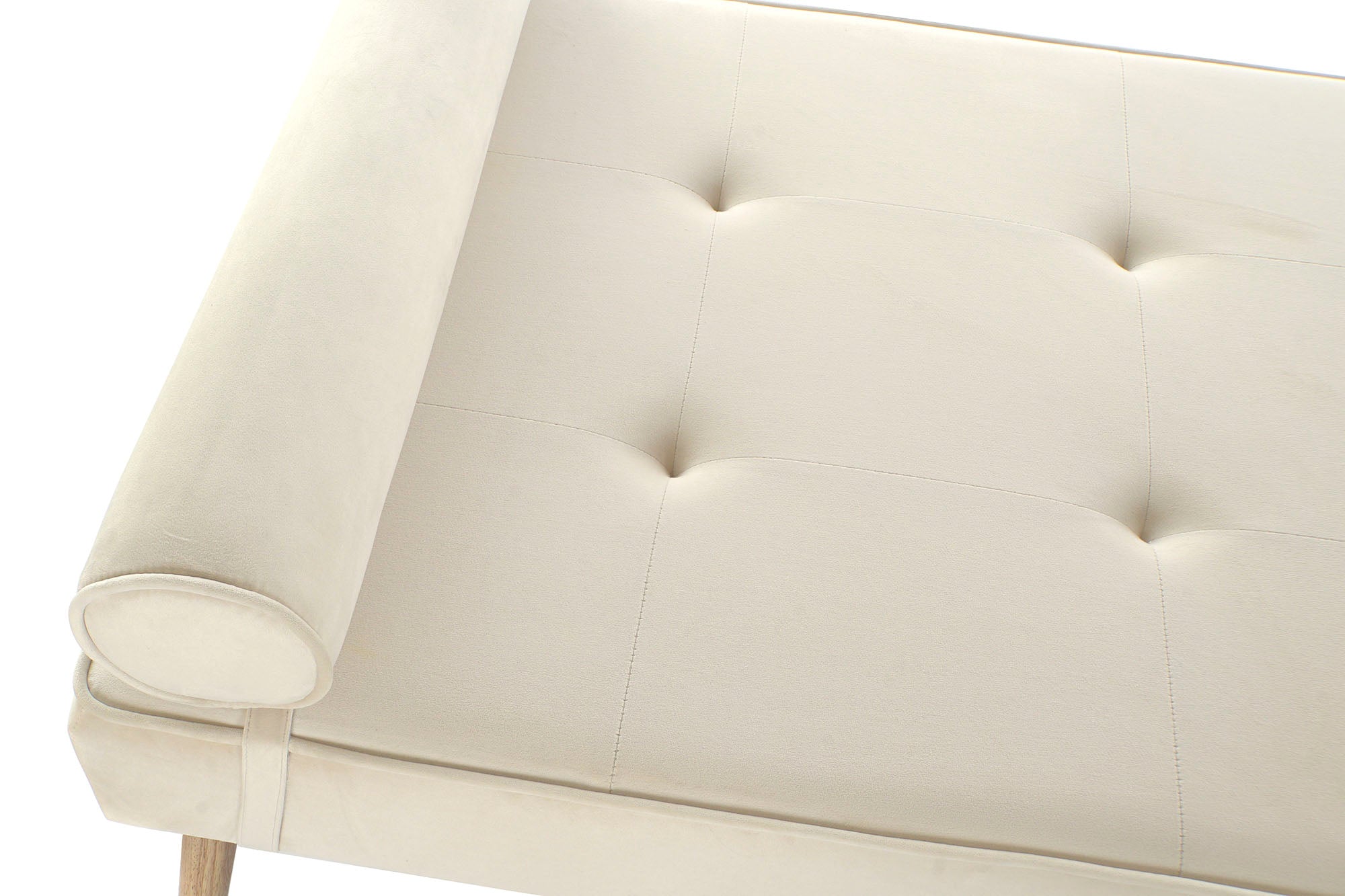 Divan Poliester Metal 184X76X62 Crema