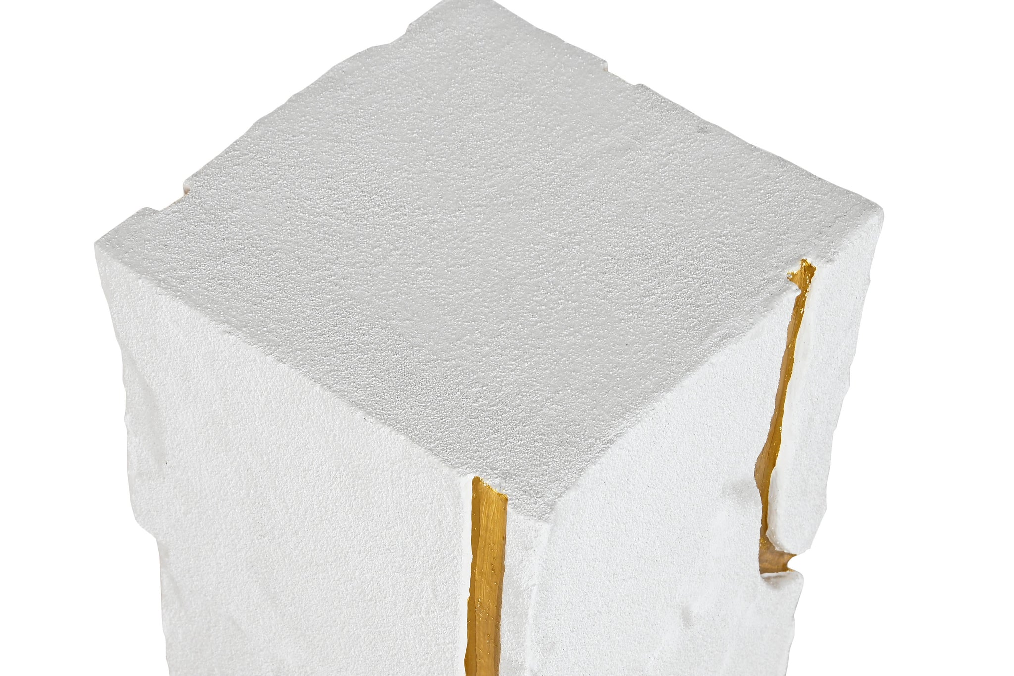 Pedestal Mdf 25X25X80 Moderno Rugoso Blanco