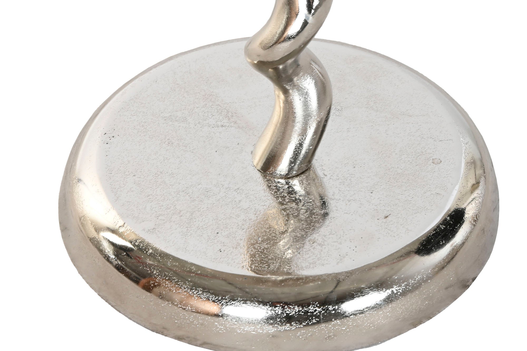 Mesita Auxiliar Aluminio 35X35X61 Espiral Plateado