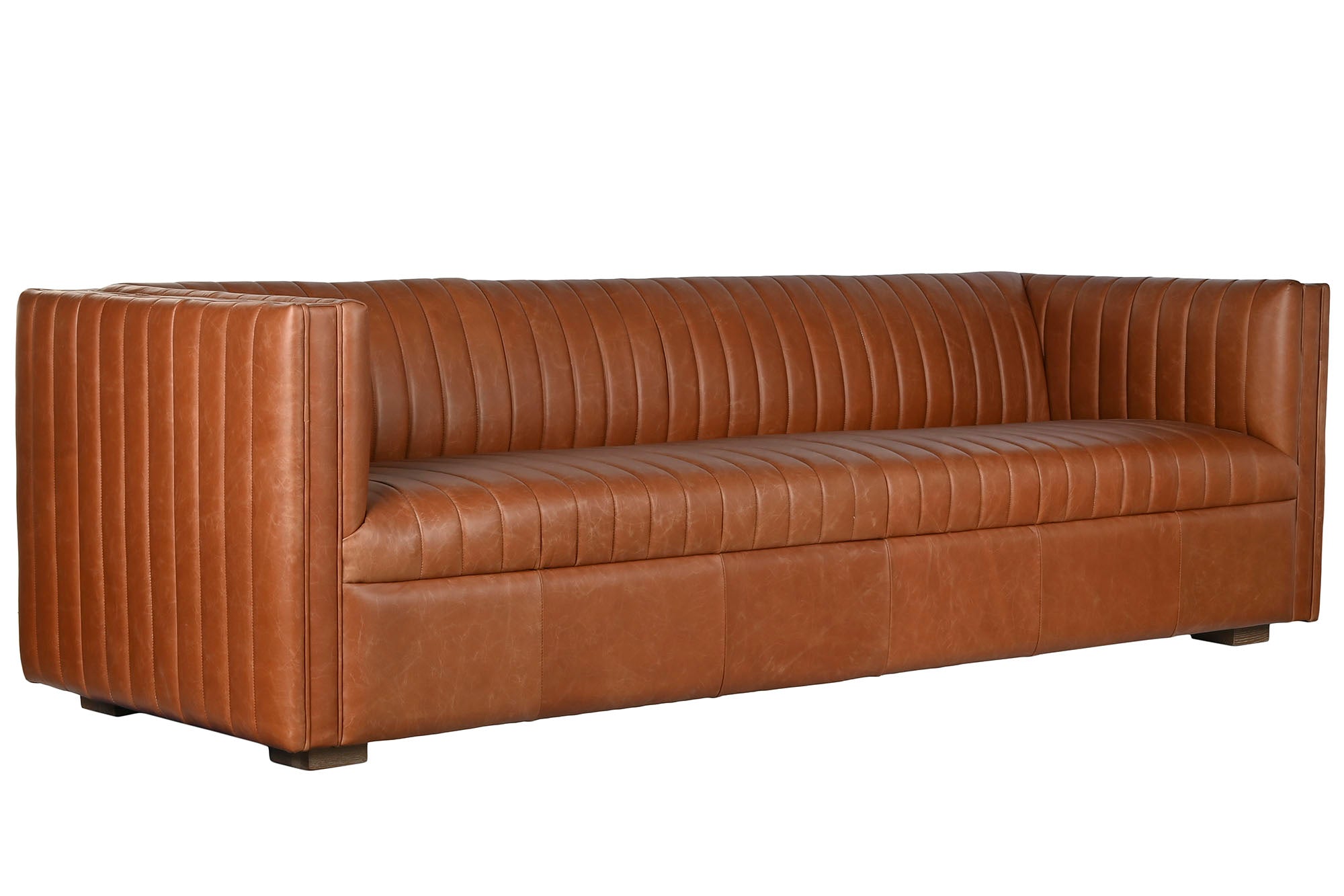 Sofa Piel 246,5X92X73 4 Plazas Cognac