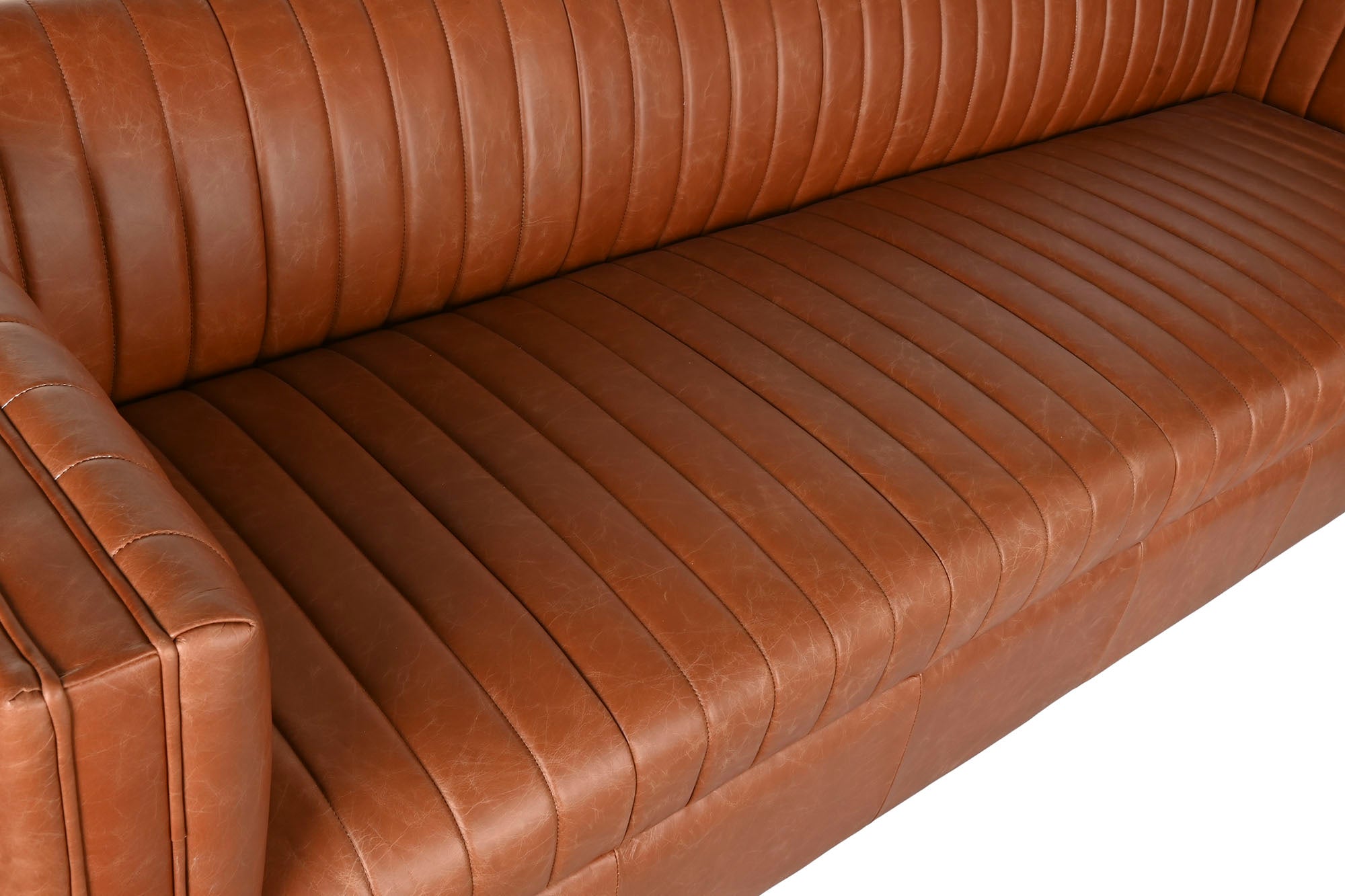 Sofa Piel 246,5X92X73 4 Plazas Cognac