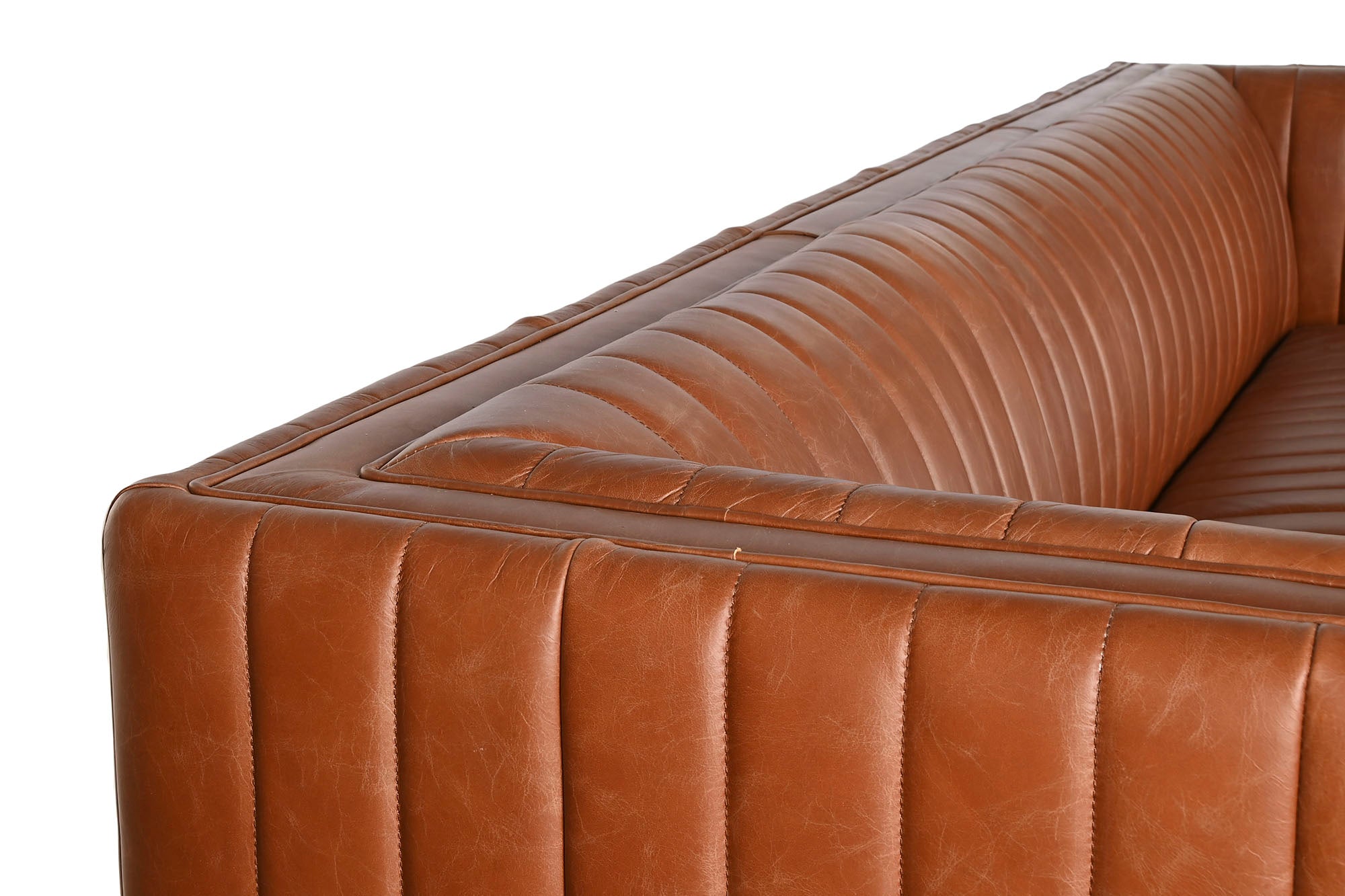 Sofa Piel 246,5X92X73 4 Plazas Cognac