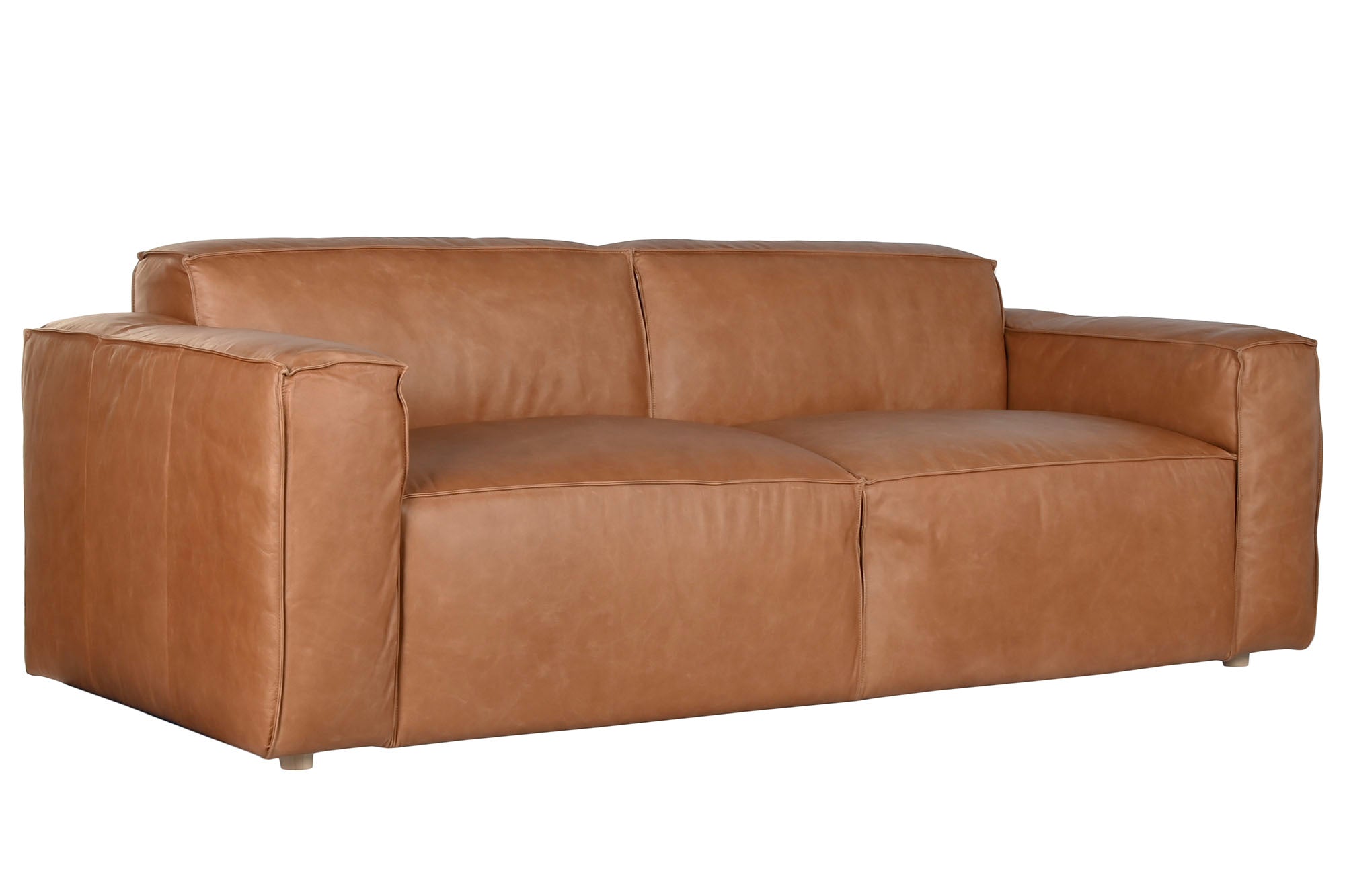 Sofa Piel 214X94X77 3 Plazas Cognac