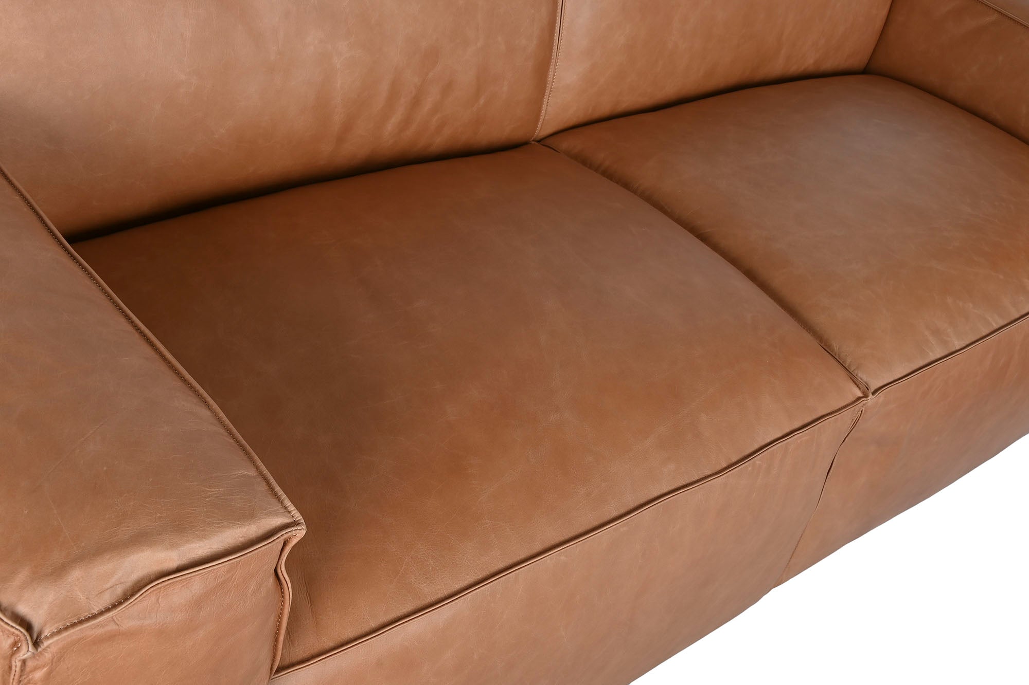 Sofa Piel 214X94X77 3 Plazas Cognac