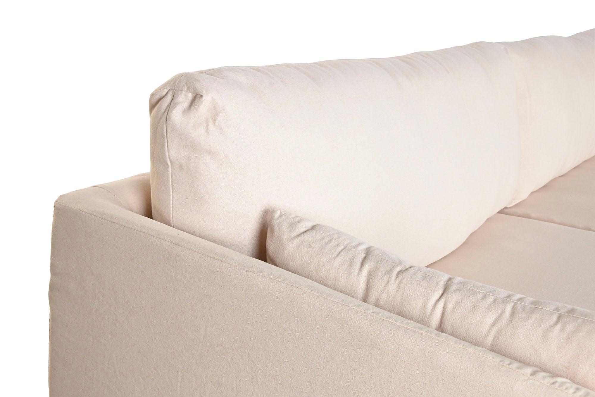 Sofa Lino Algodon 270X86X80 2 Cojines Beige