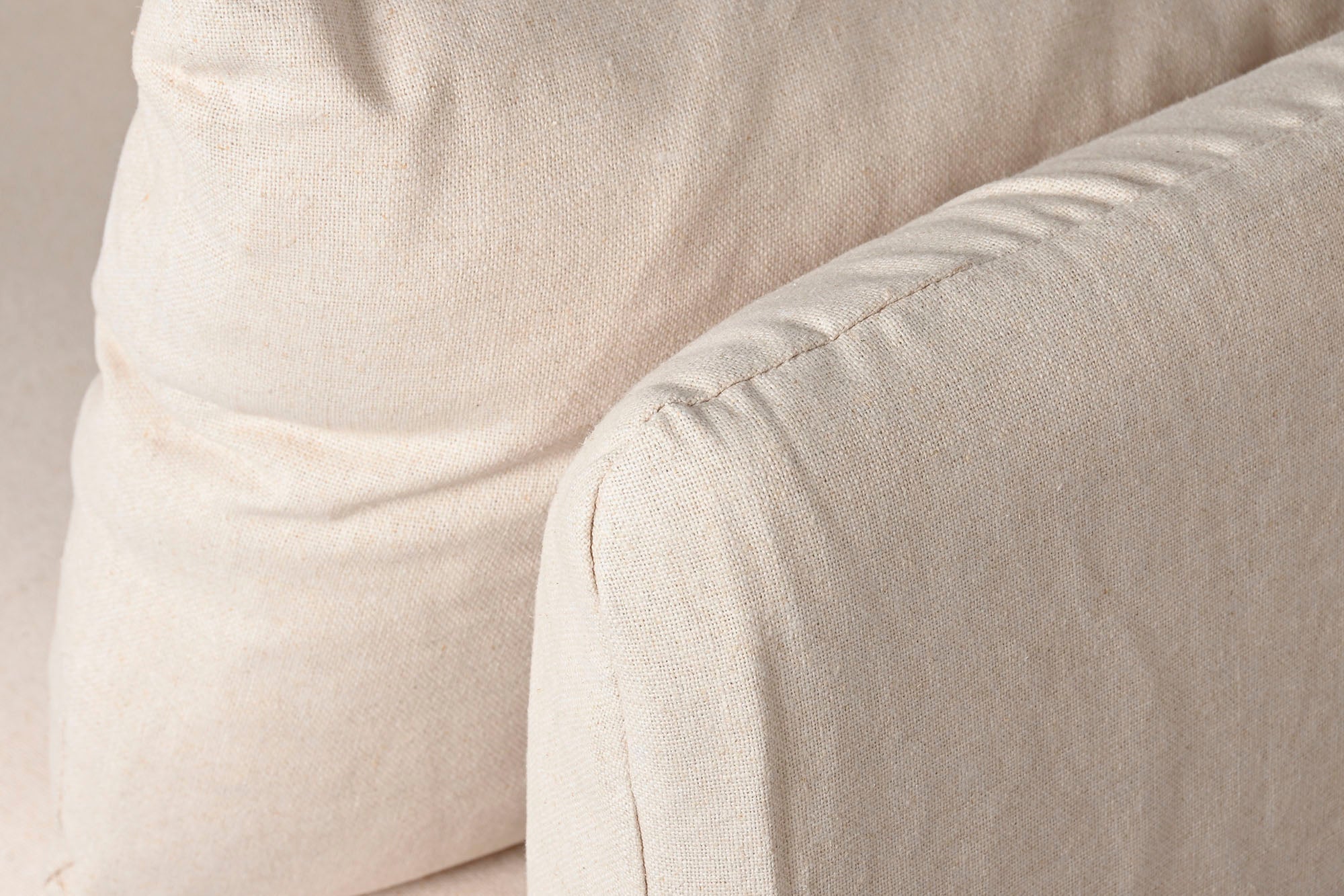Sofa Lino Algodon 270X86X80 2 Cojines Beige
