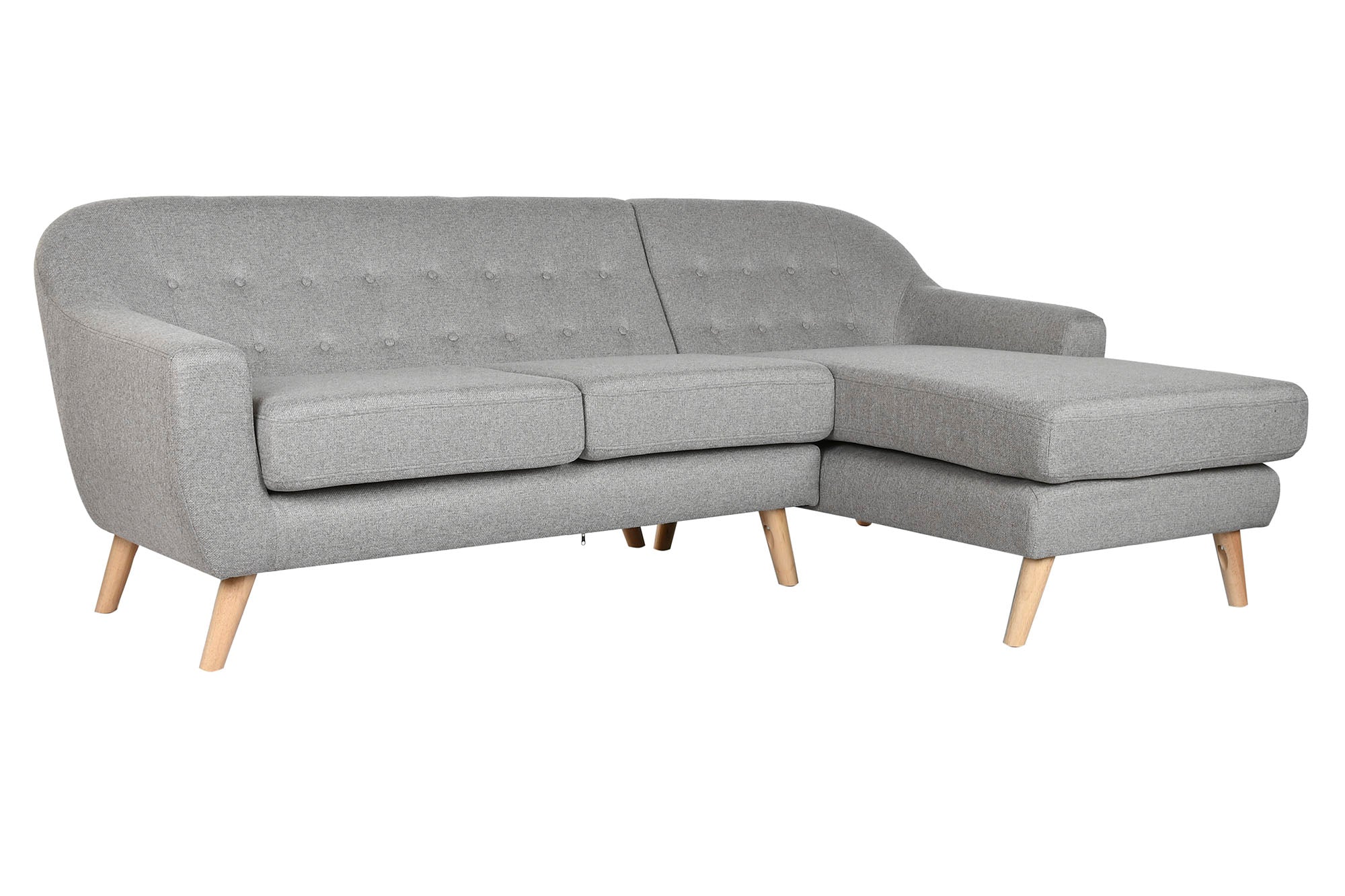 Sofa Poliester Rubberwood 226X144X84 Chaiselongue