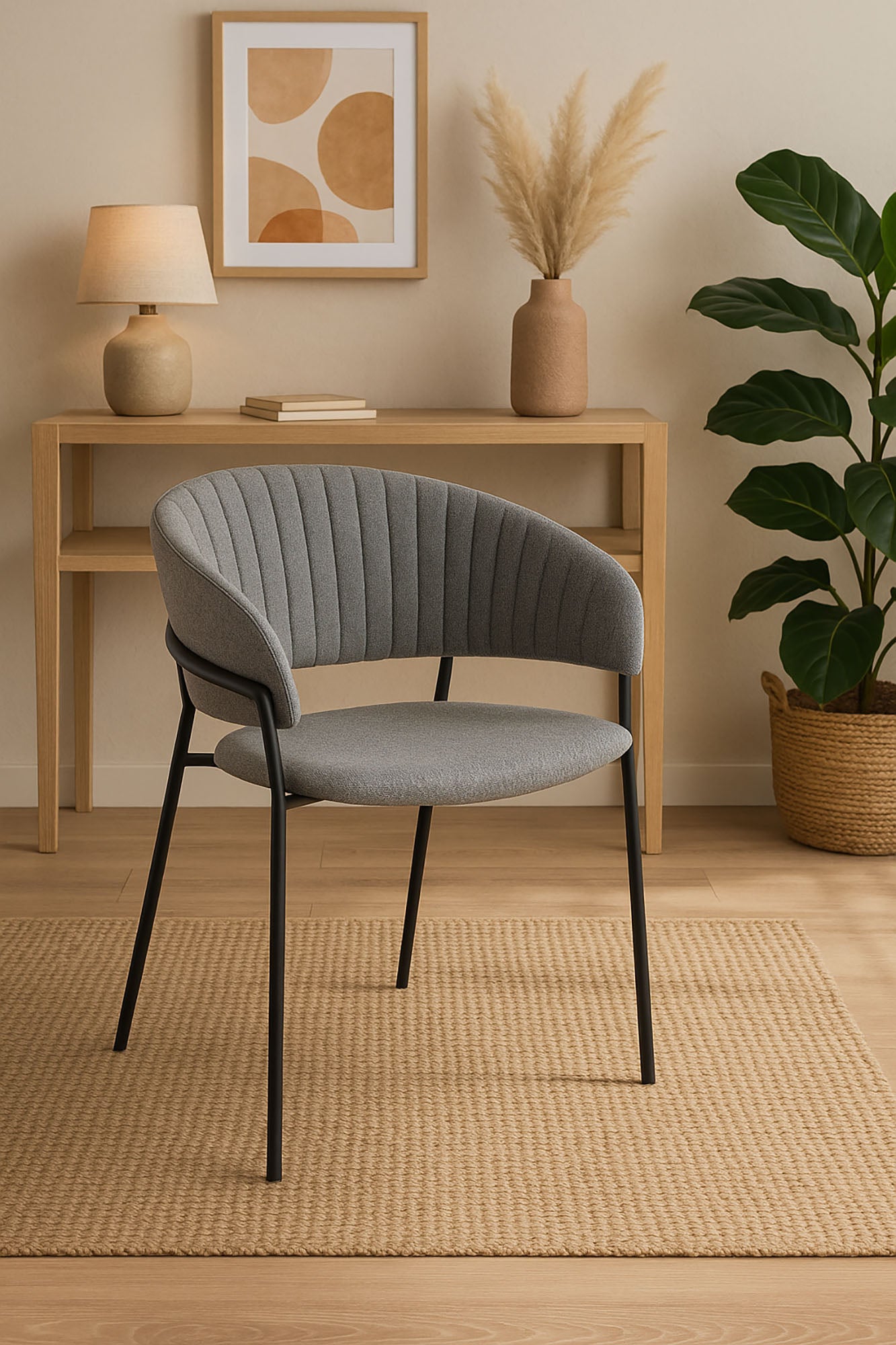 Silla Poliester Metal 59X53,5X74 Gris Claro