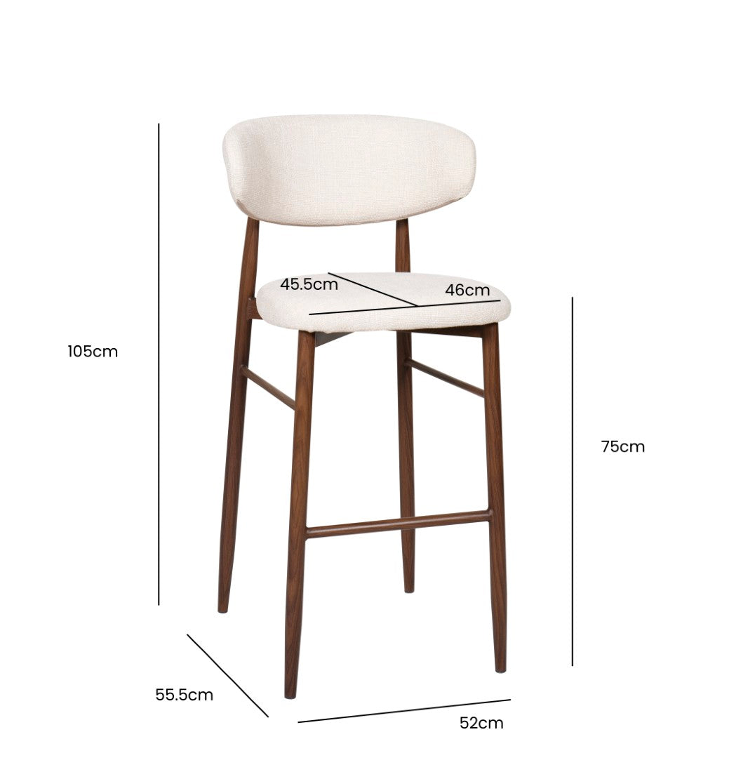 Taburete Metal Poliester 52X55X104 Simil Madera