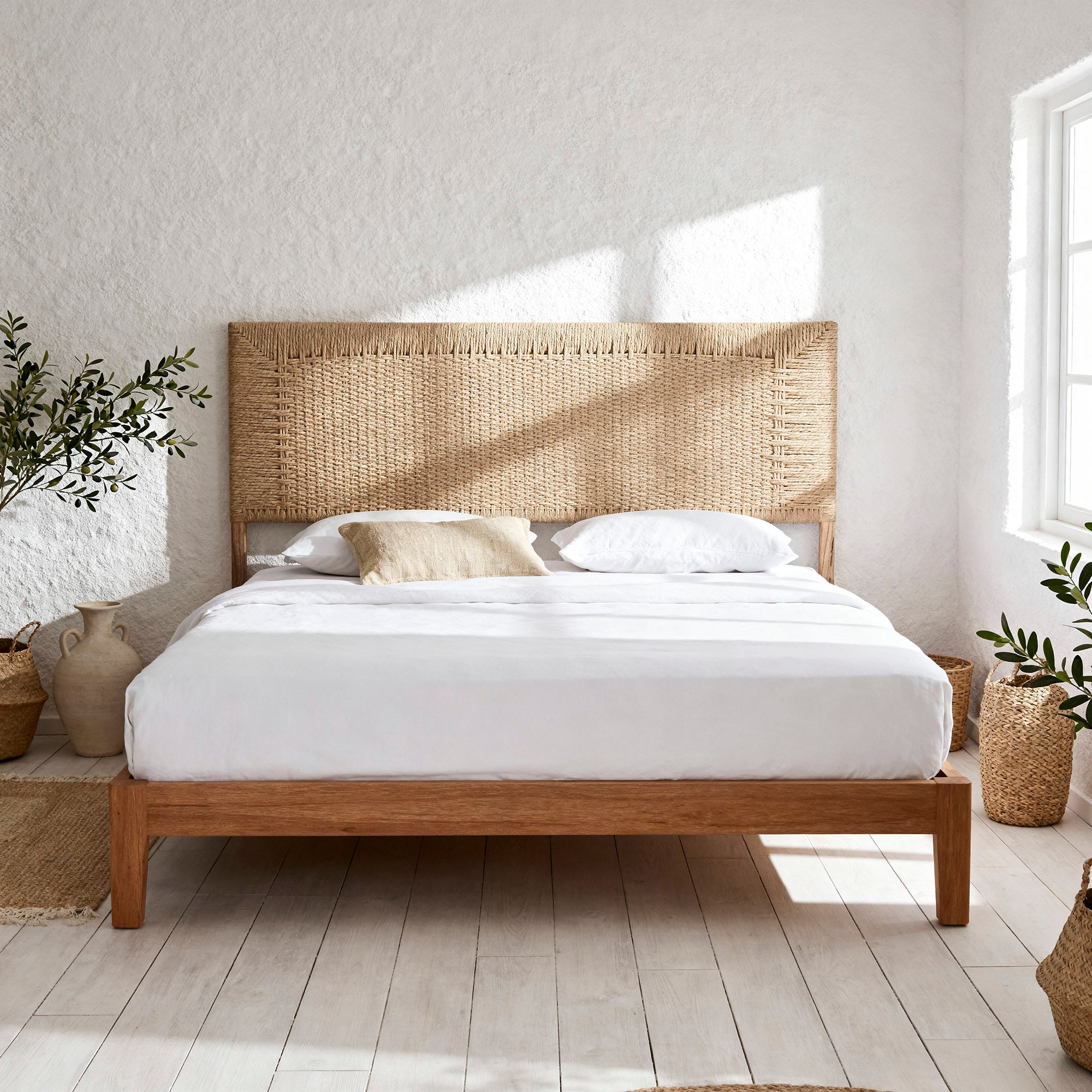 Cabecero Cama Teca Fibra 165X5,5X105 Natural