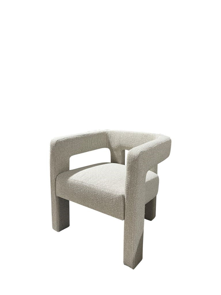 Butaca Madera Poliester 67X61,5X67,5 Bucle Blanco