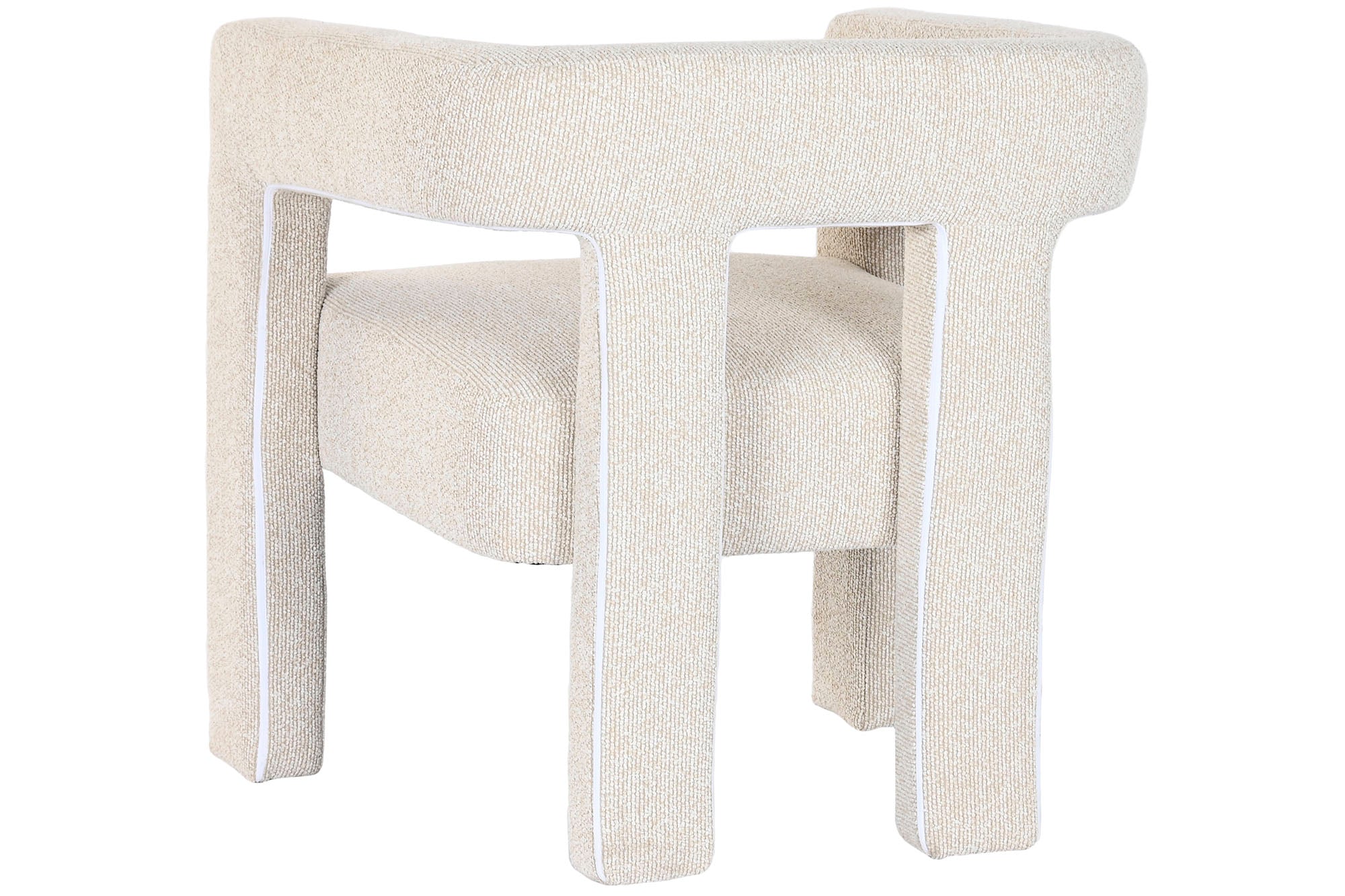 Butaca Madera Poliester 67X61,5X67,5 Bucle Blanco