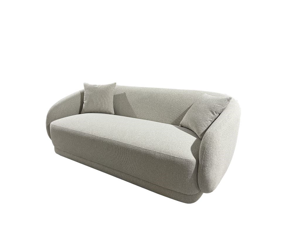 Sofa Madera Poliester 196X94,5X71 Bucle Blanco
