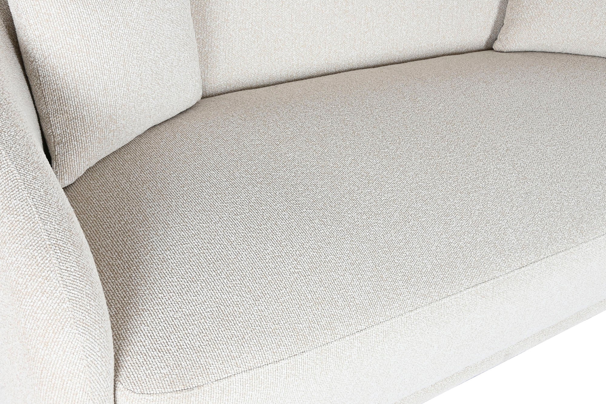 Sofa Madera Poliester 196X94,5X71 Bucle Blanco