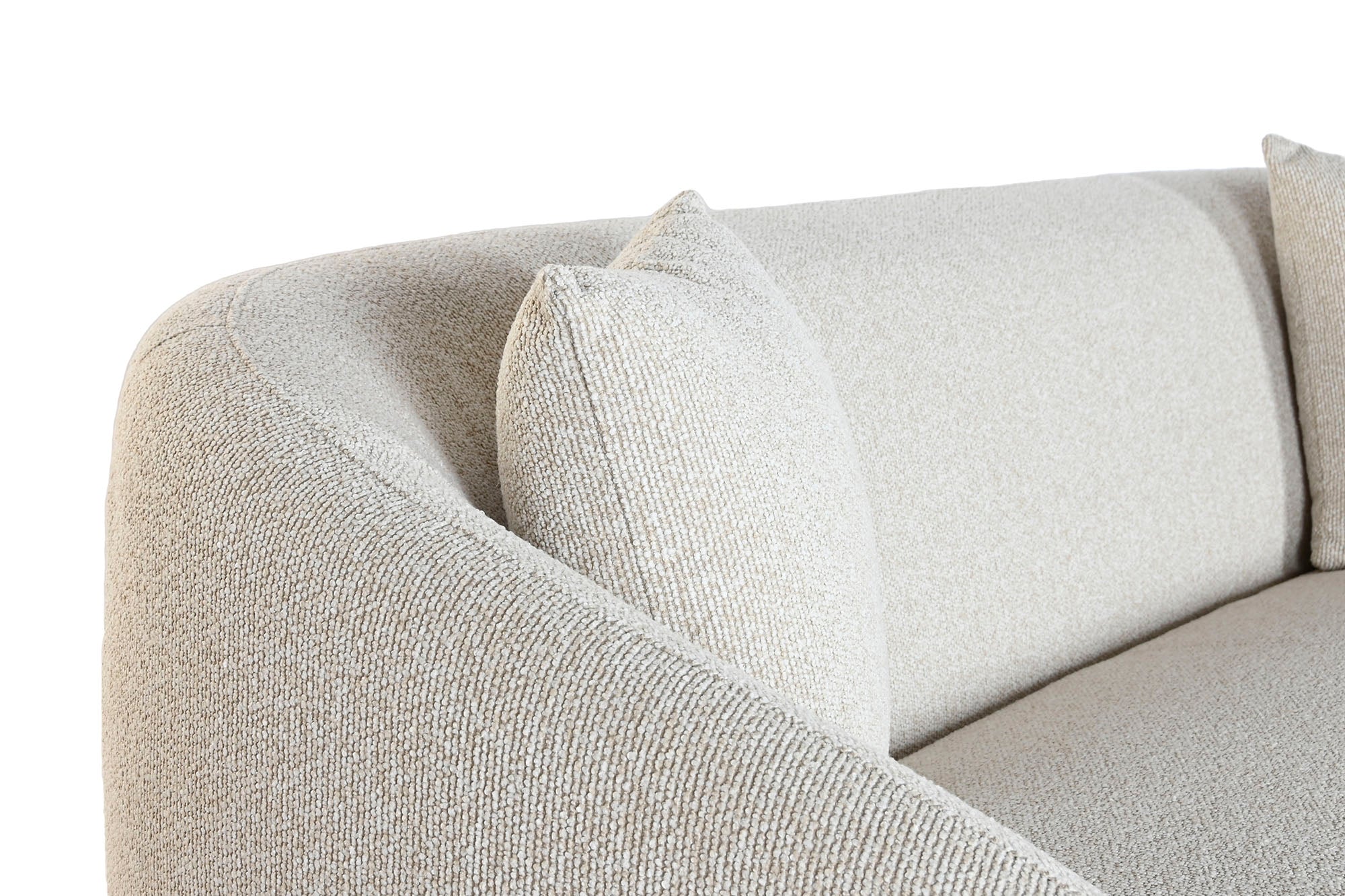 Sofa Madera Poliester 196X94,5X71 Bucle Blanco