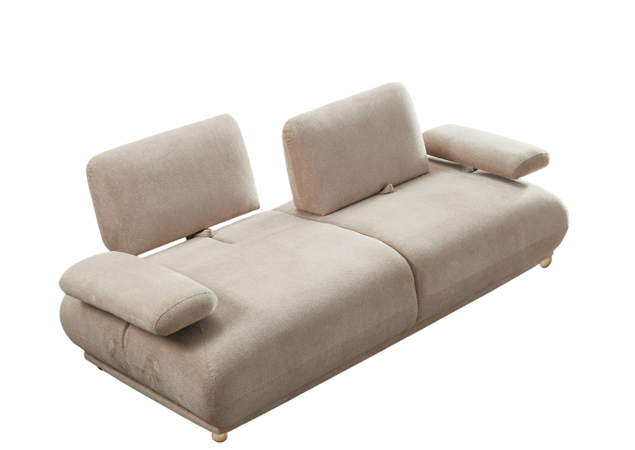 Sofa Poliester 220X111X85 Respaldo Y Brazos Abatib