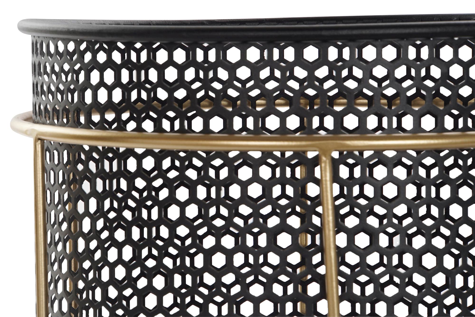 Conjunto de 2 vasos de metal 36x36x58 30x48 preto