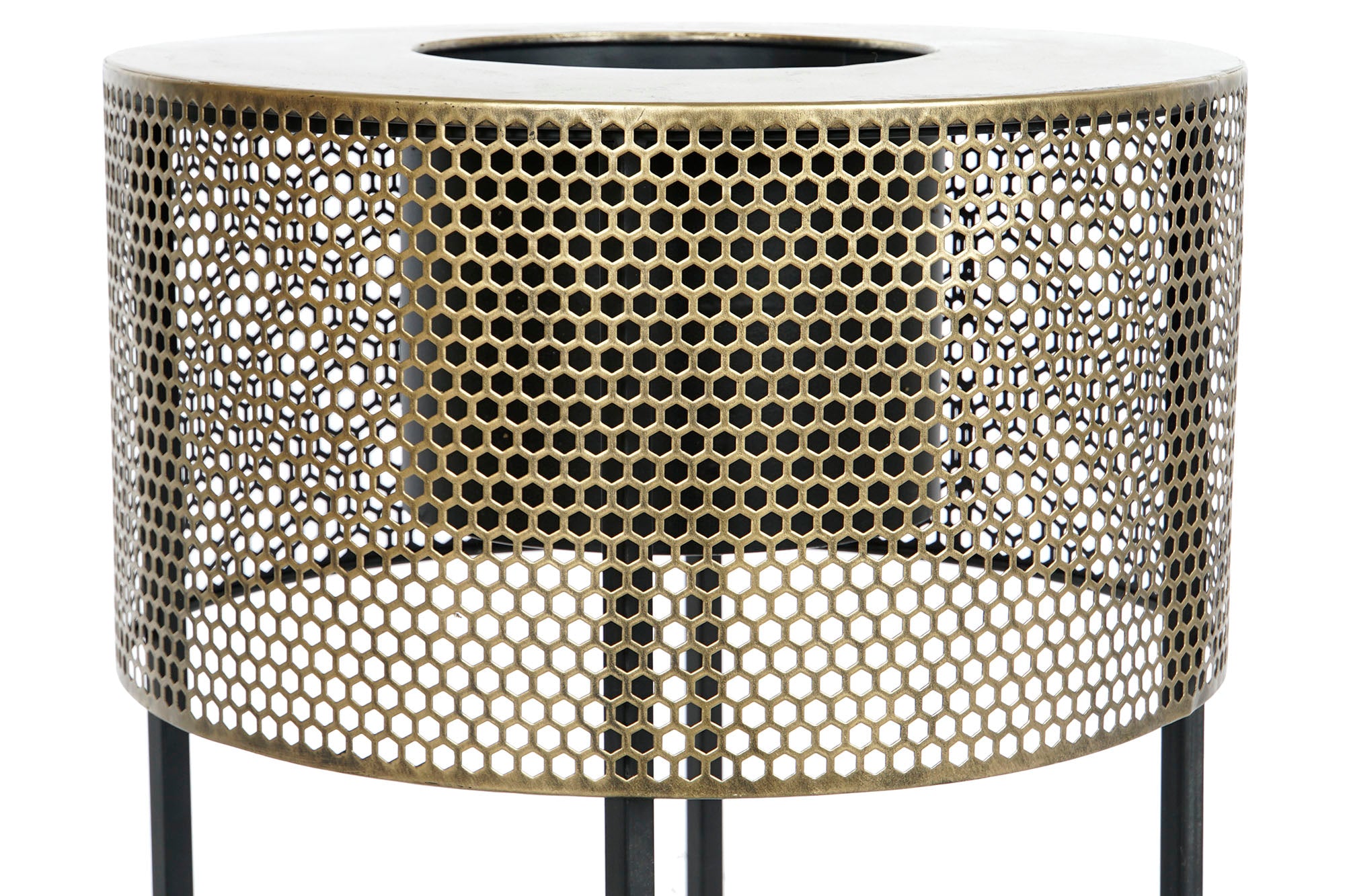 Conjunto de 2 vasos de metal 33x33x67 preto