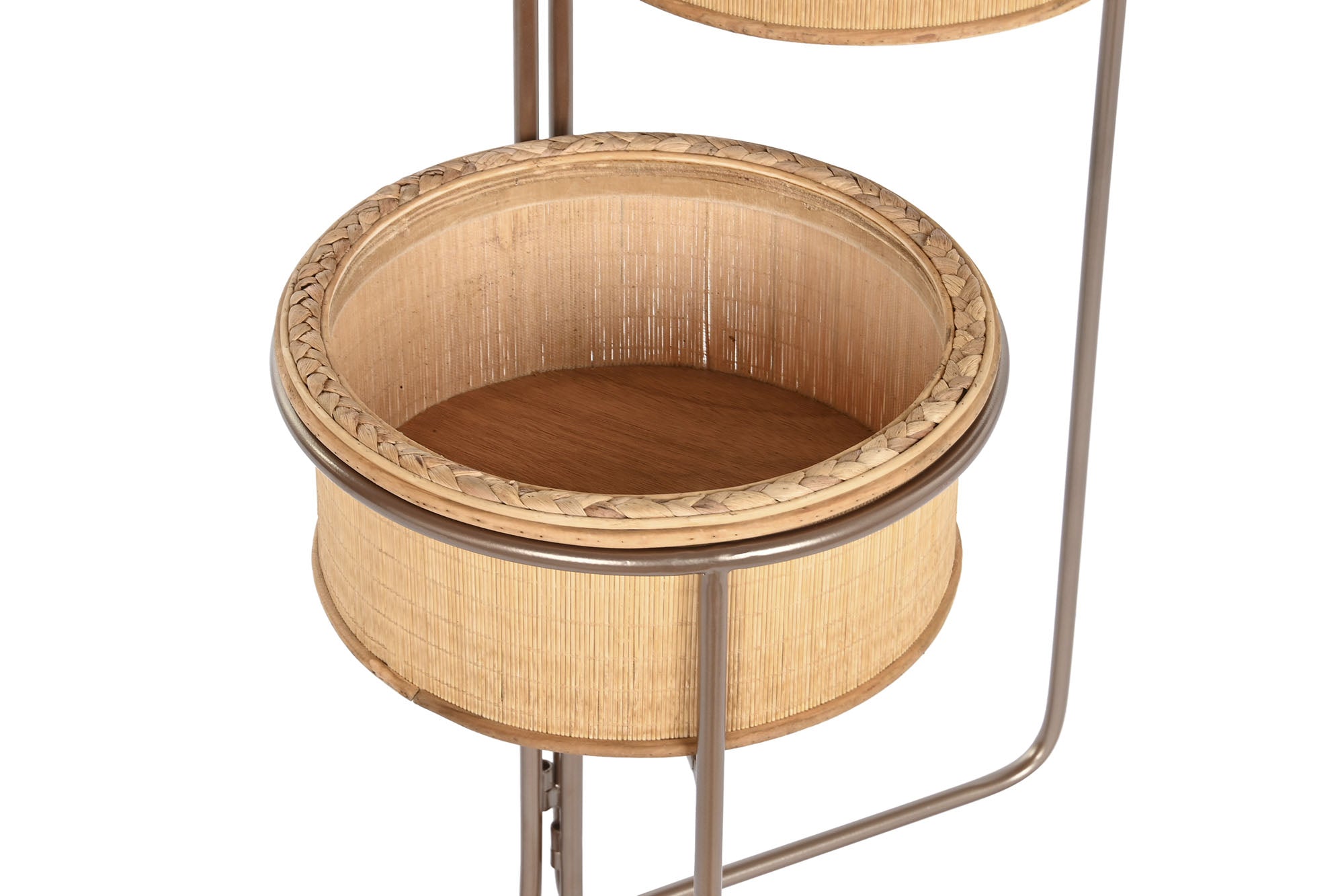 Vaso de ferro de bambu 55x42x79 dobrável marrom